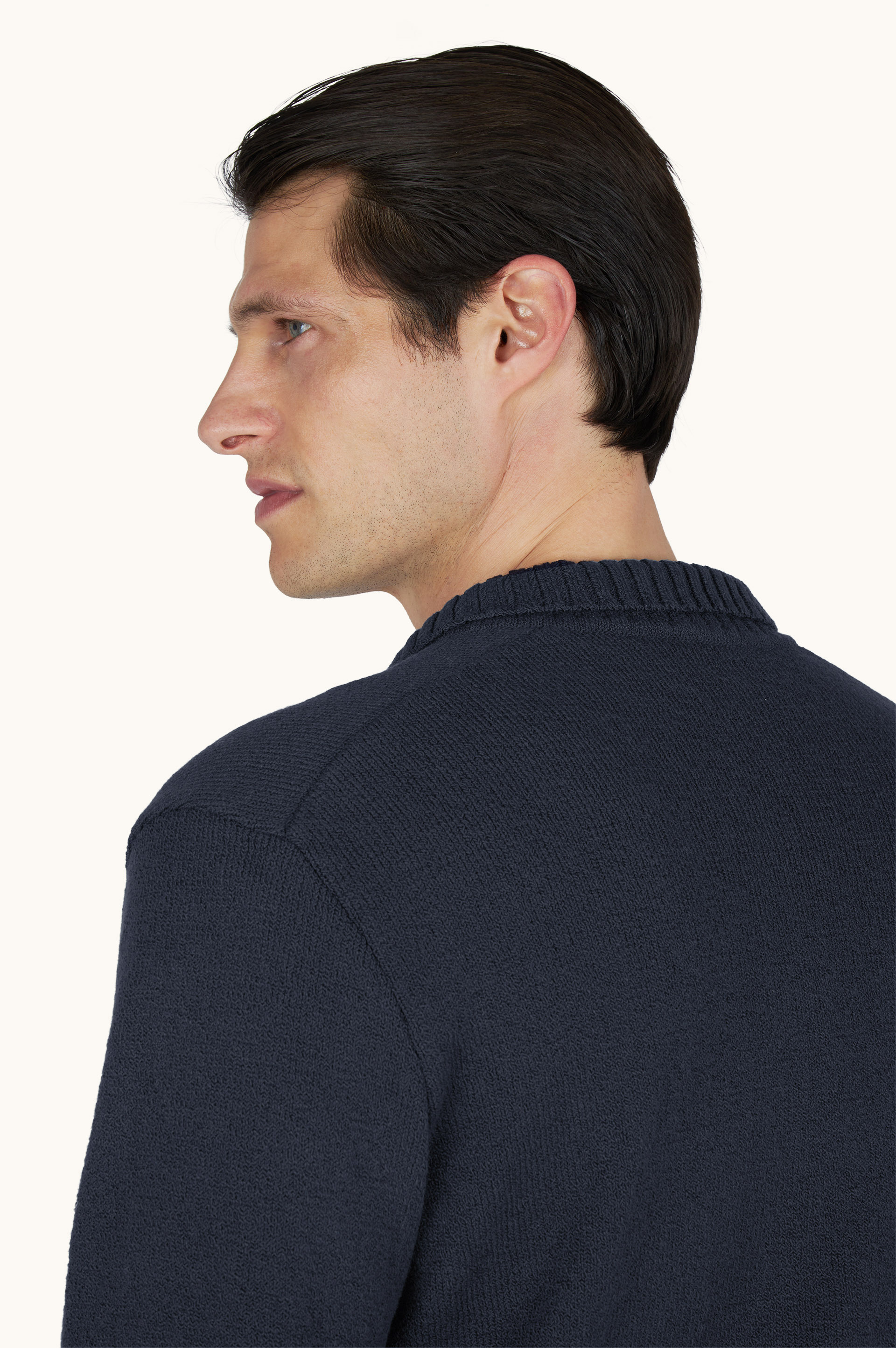 Jersey de cuello abierto en algod&oacute;n boucl&eacute; image number 5