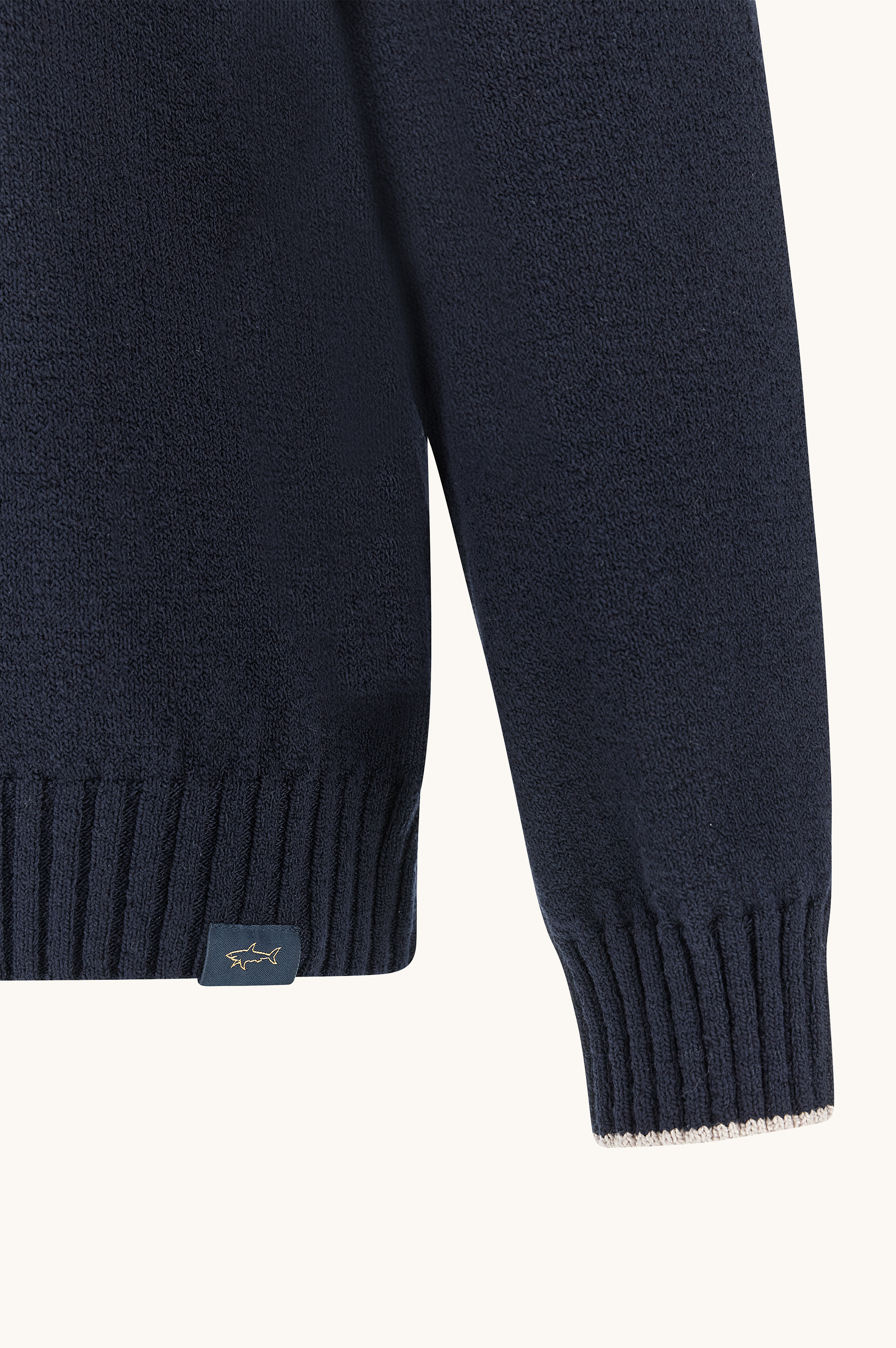 Pull &agrave; col ouvert en coton boucl&eacute; image number 2