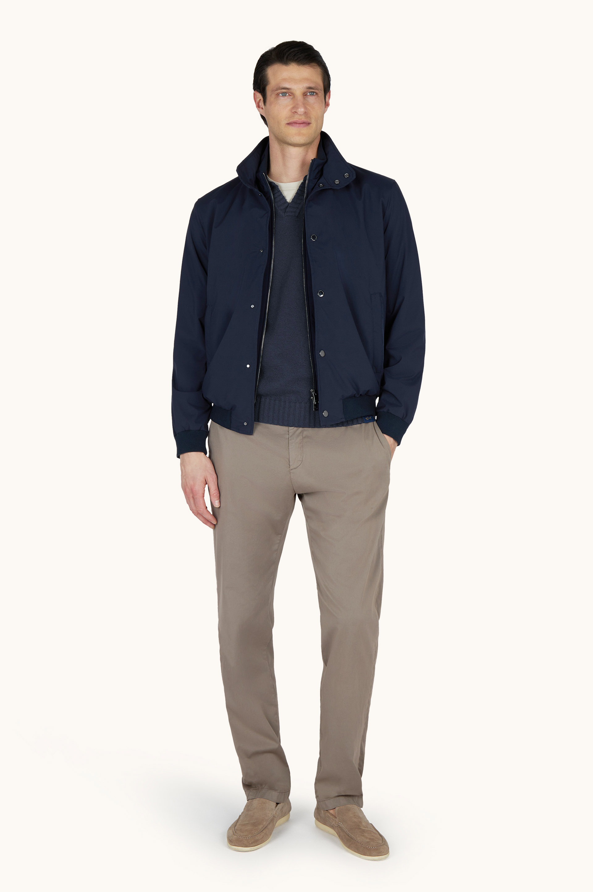 Jersey de cuello abierto en algod&oacute;n boucl&eacute; image number 2