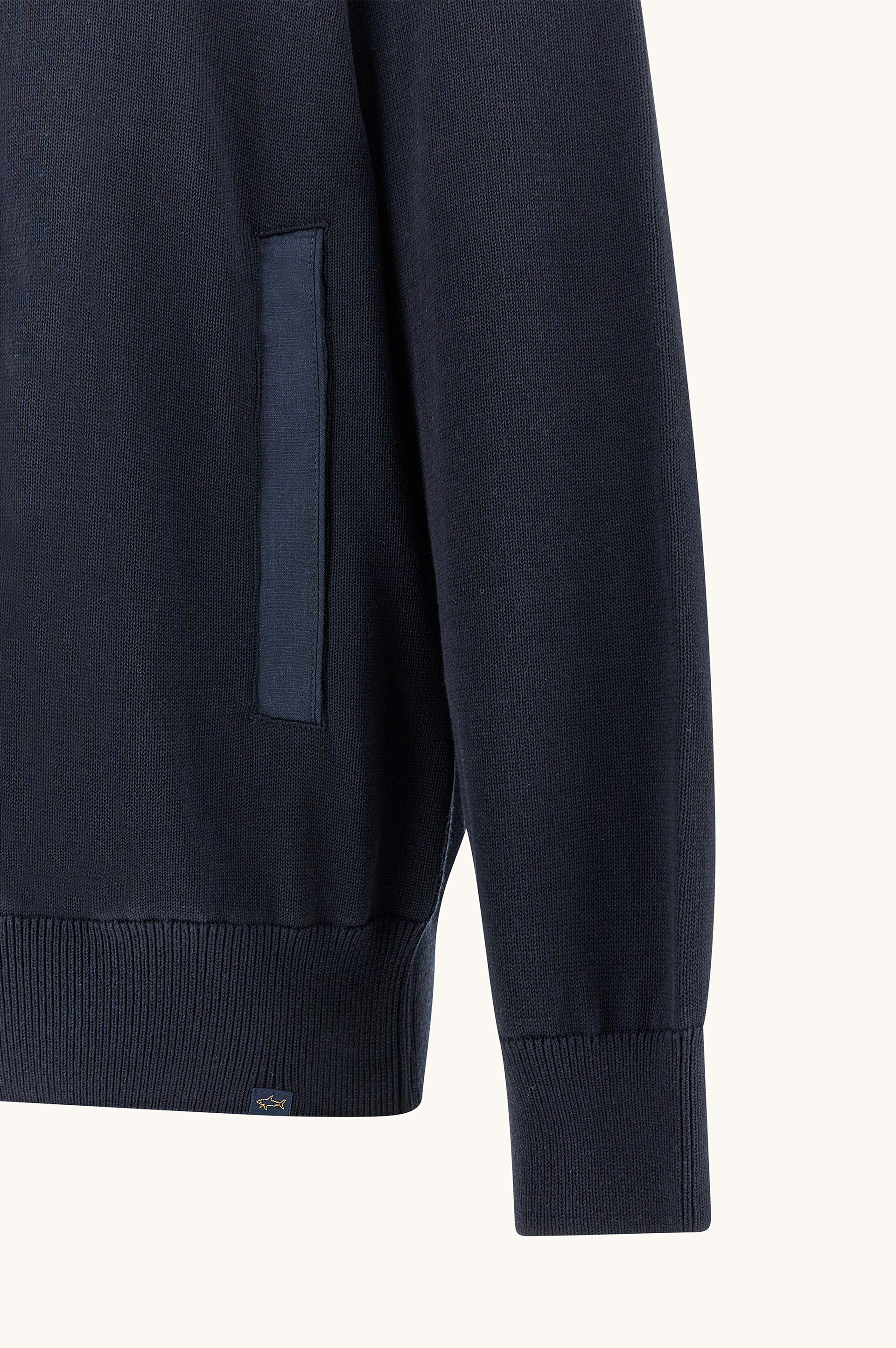 كنزة بسحاب من قطن Fresco مع تفاصيل من كتان image number 9