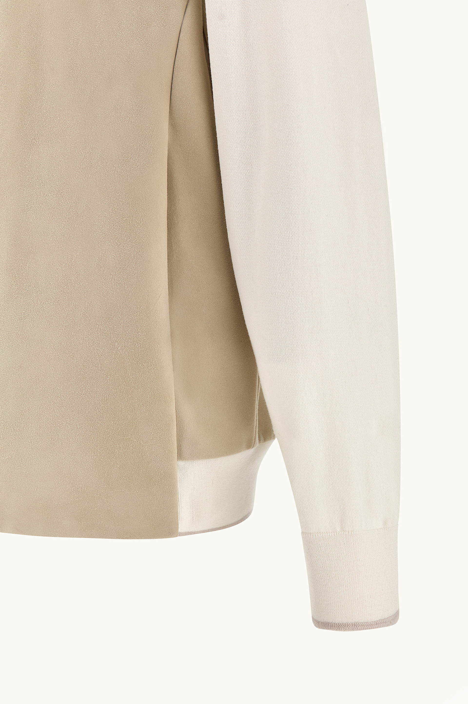 Hybrid bomber in cotton‑silk knit with Aqualeather suede image number 7