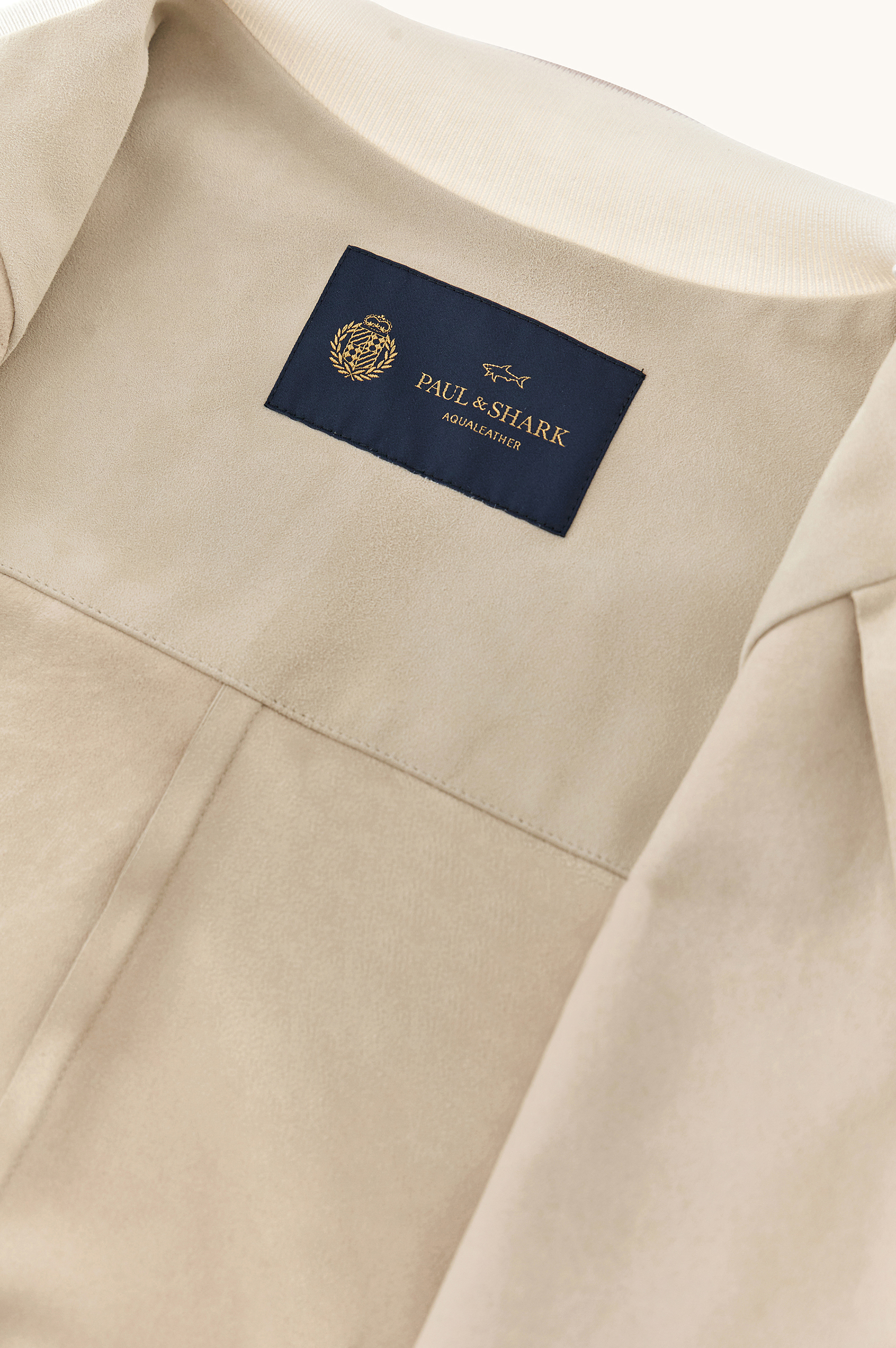 Hybrid bomber in cotton‑silk knit with Aqualeather suede image number 9