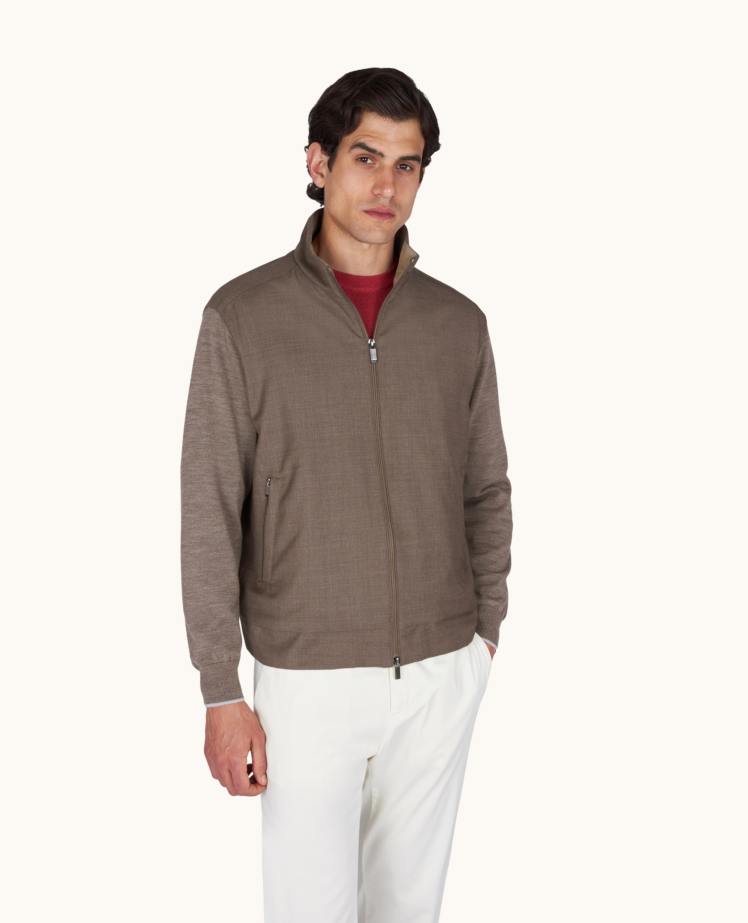 Blouson Hybrid aus Wolle und Seide image number 0