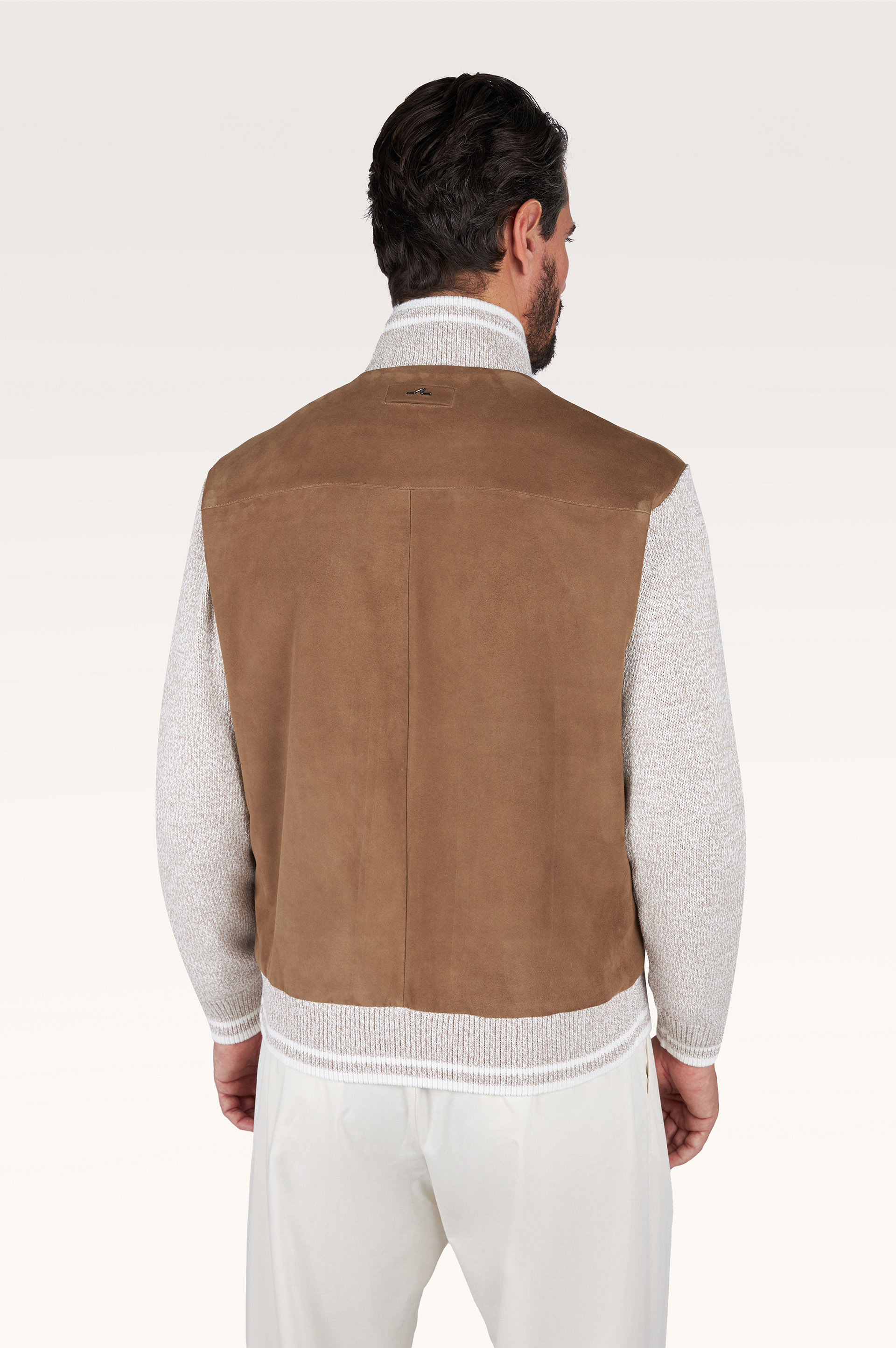 Bomber Hybrid en algod&oacute;n Piuma con ante Aqualeather image number 2