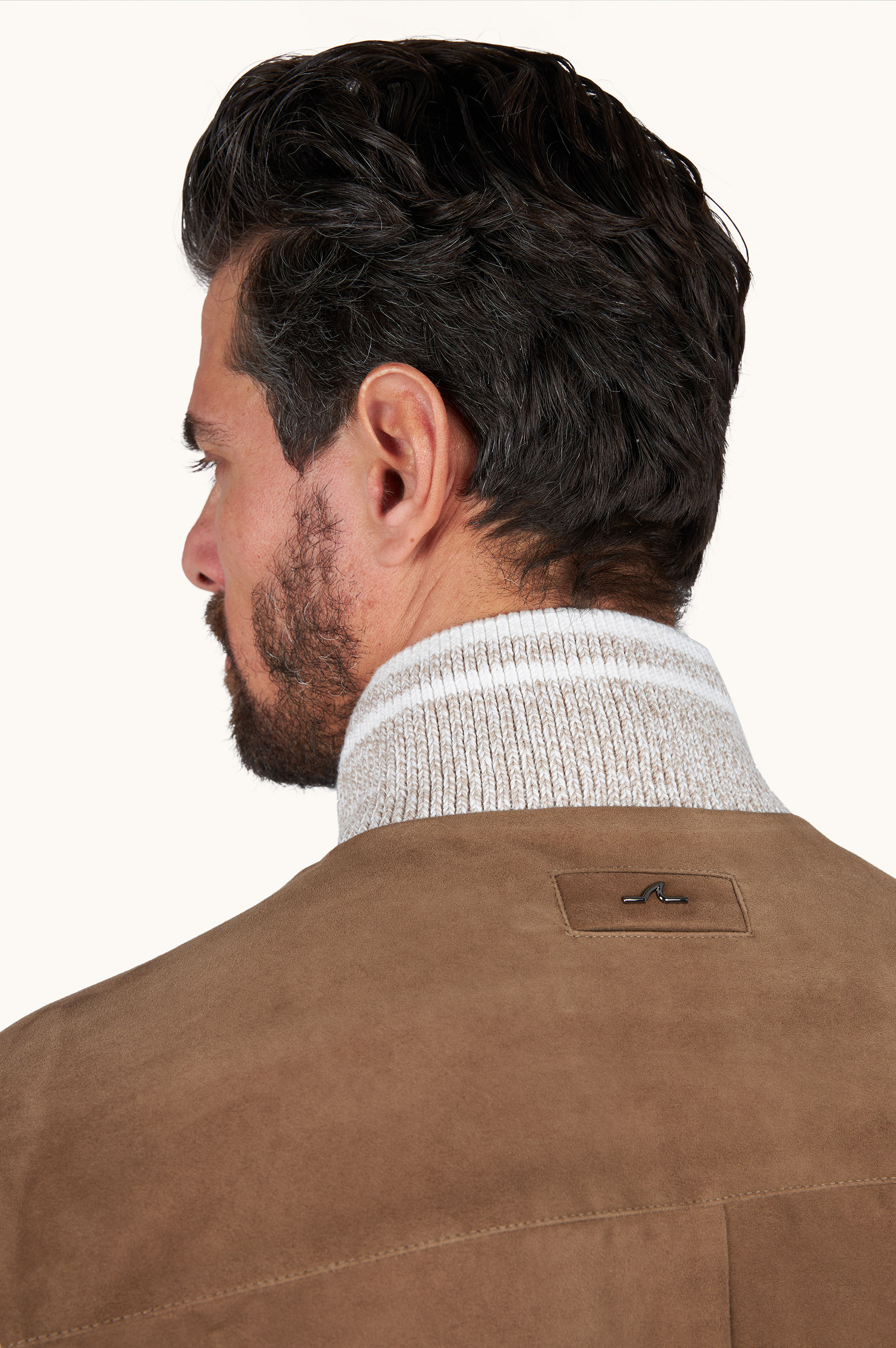 Bomber Hybrid en algod&oacute;n Piuma con ante Aqualeather image number 4