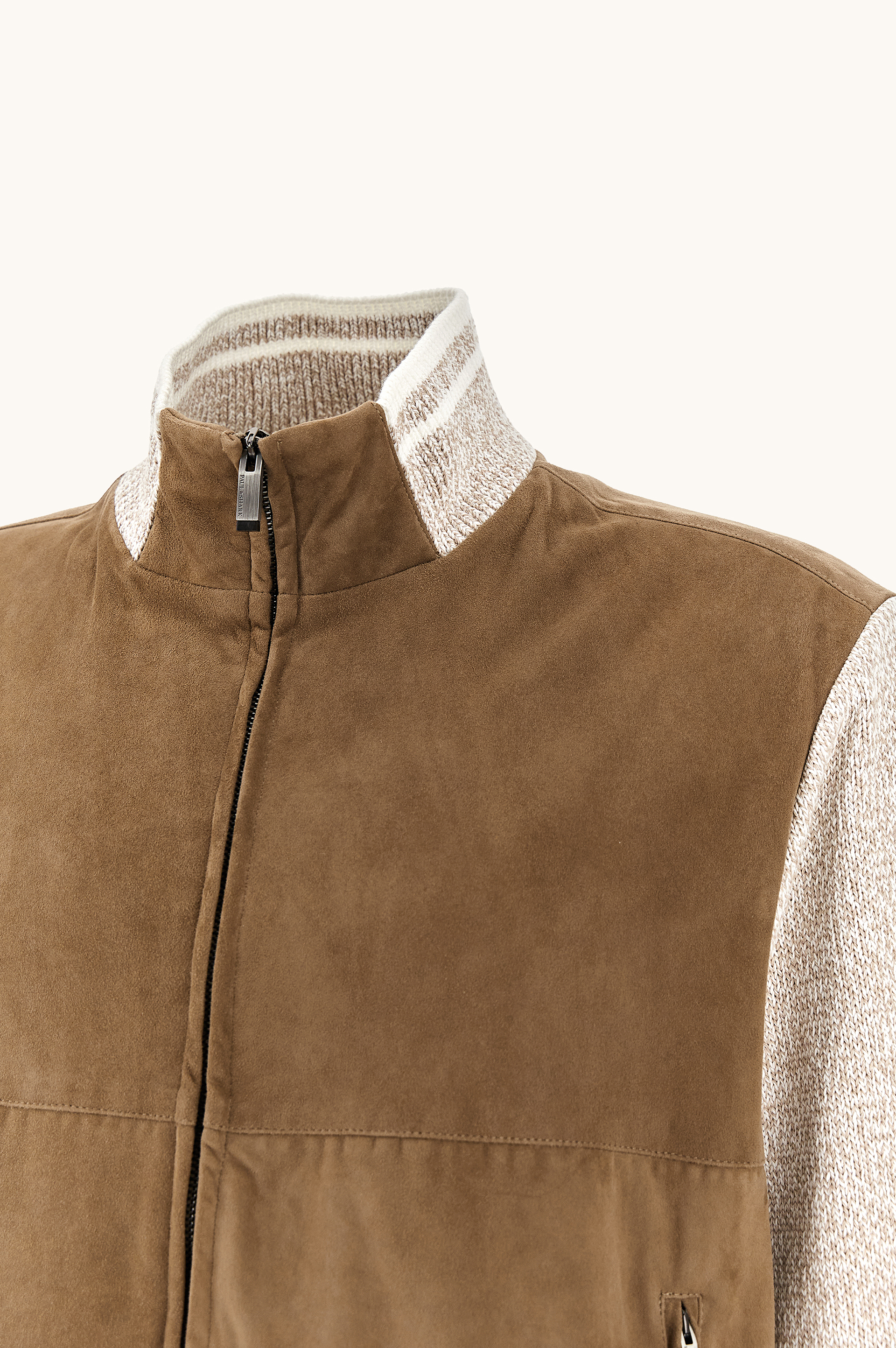 Hybrid bomber in Piuma cotton with Aqualeather suede image number 6