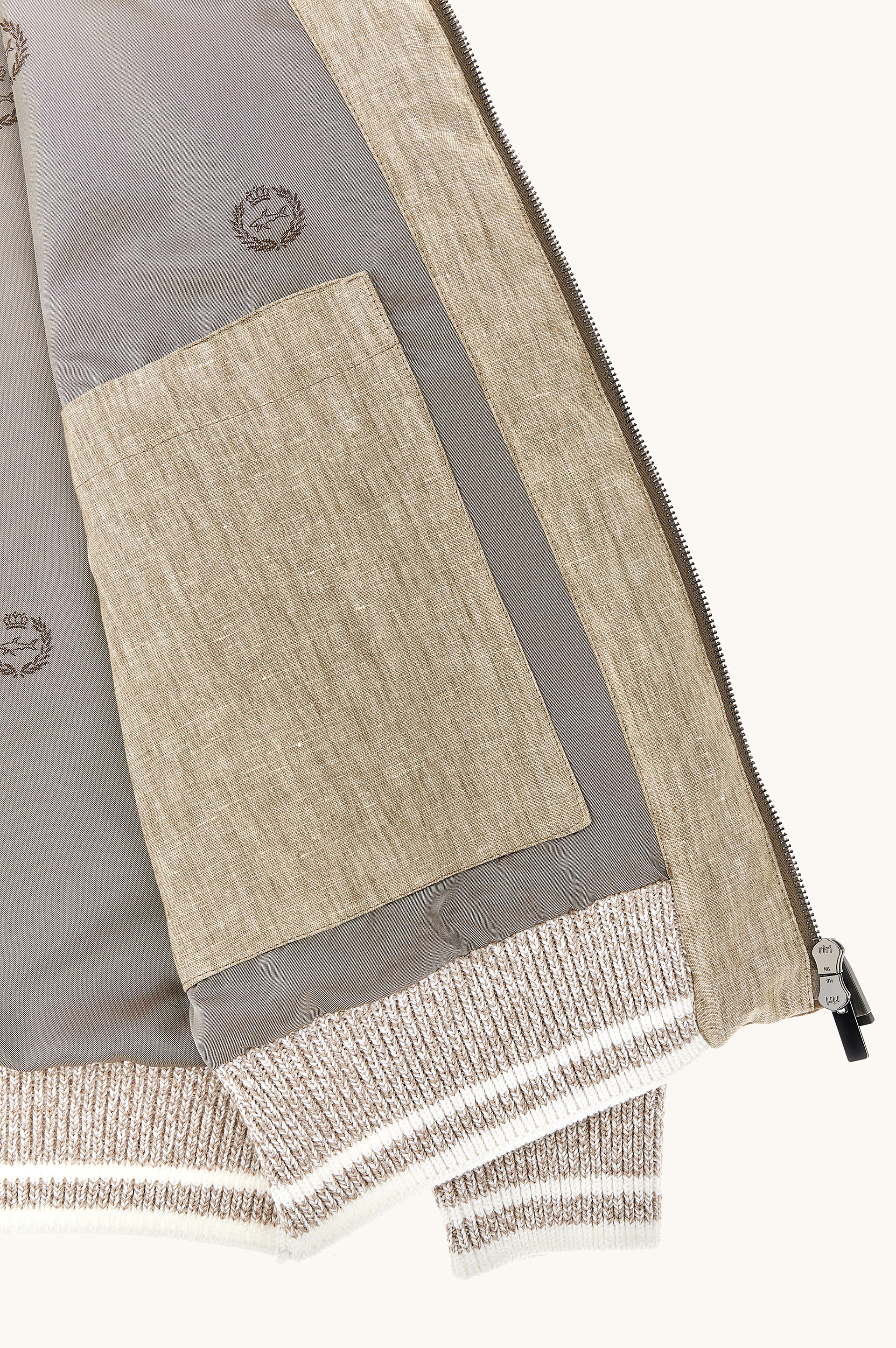 Hybrid bomber in Piuma cotton with Aqualeather suede image number 7