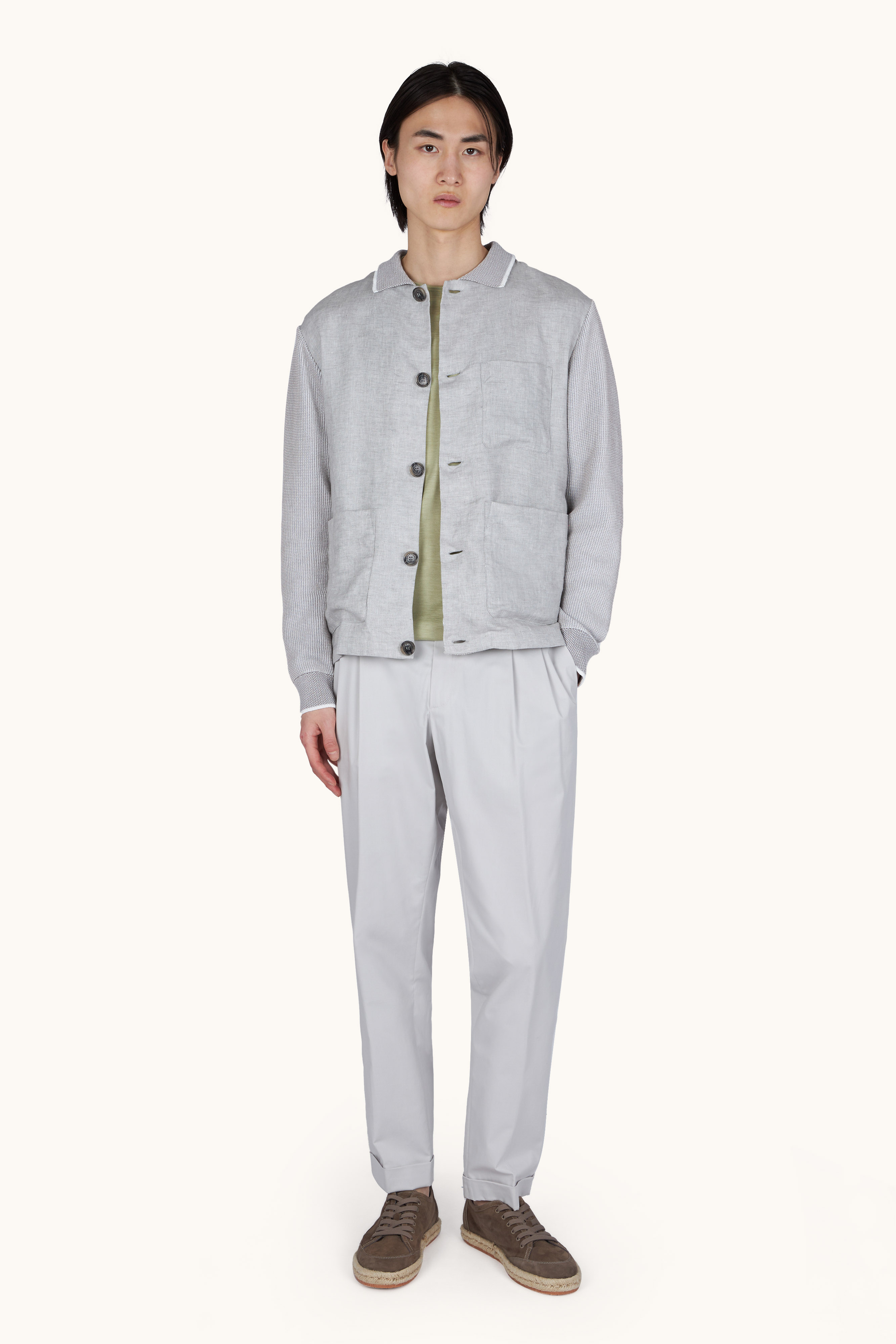 Hybrid cardigan in Piuma cotton and linen image number 2