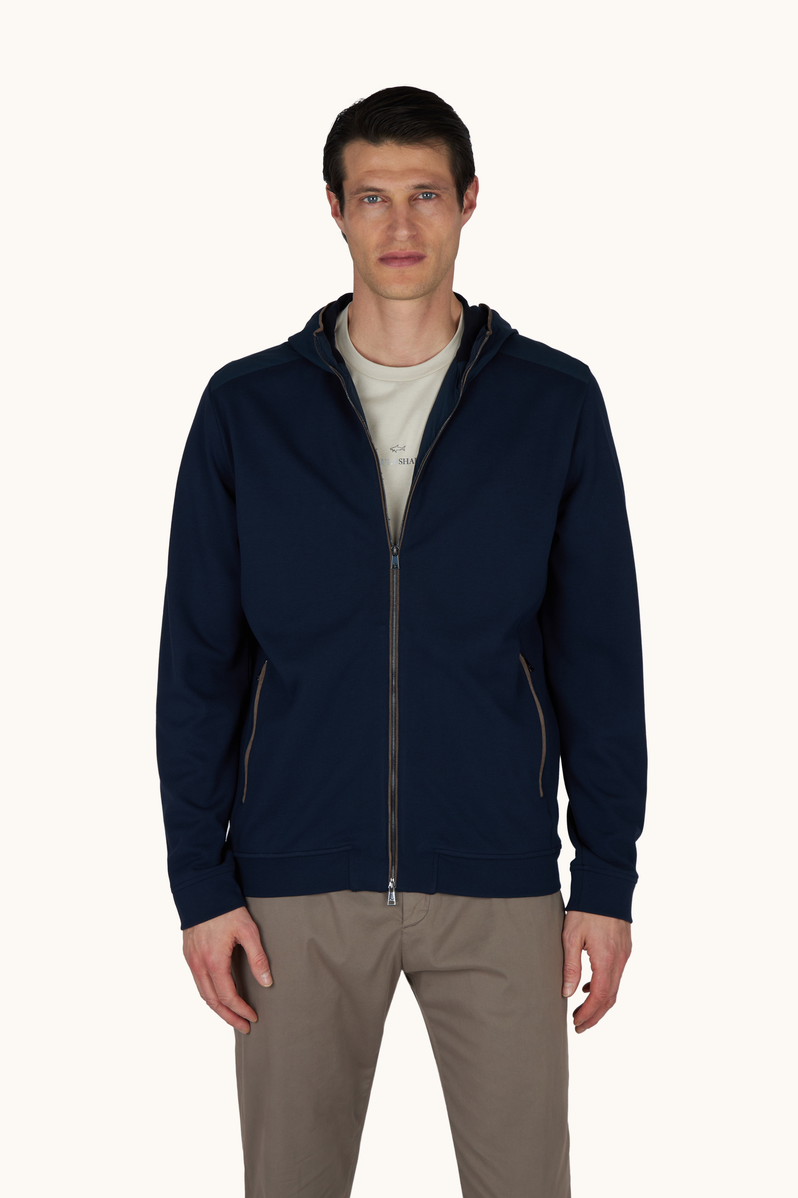 X‑Soft zip‑up sweatshirt in viscose with Alcantara&reg; details image number 0