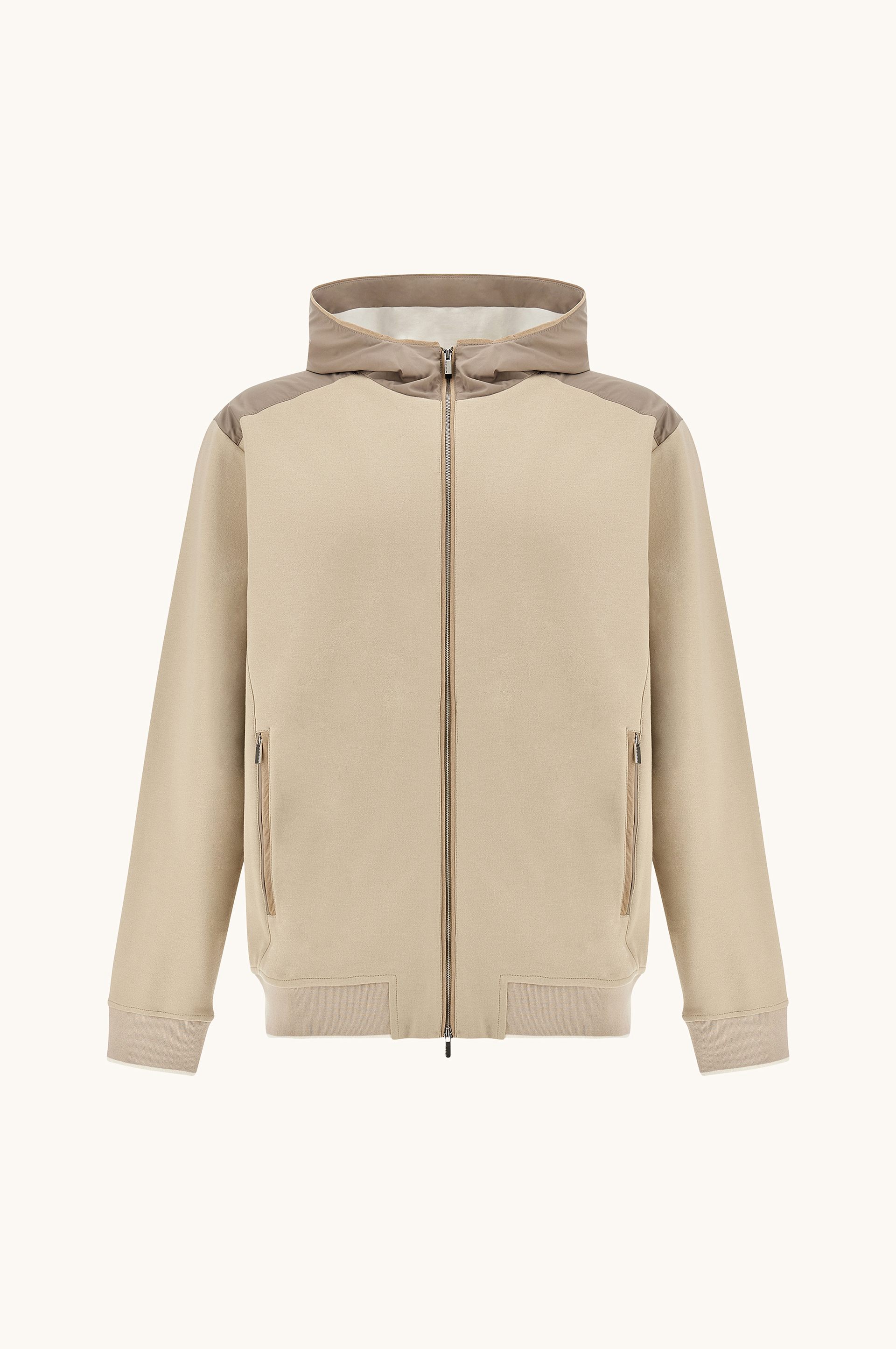 X‑Soft zip‑up sweatshirt in viscose with Alcantara&reg; details image number 1