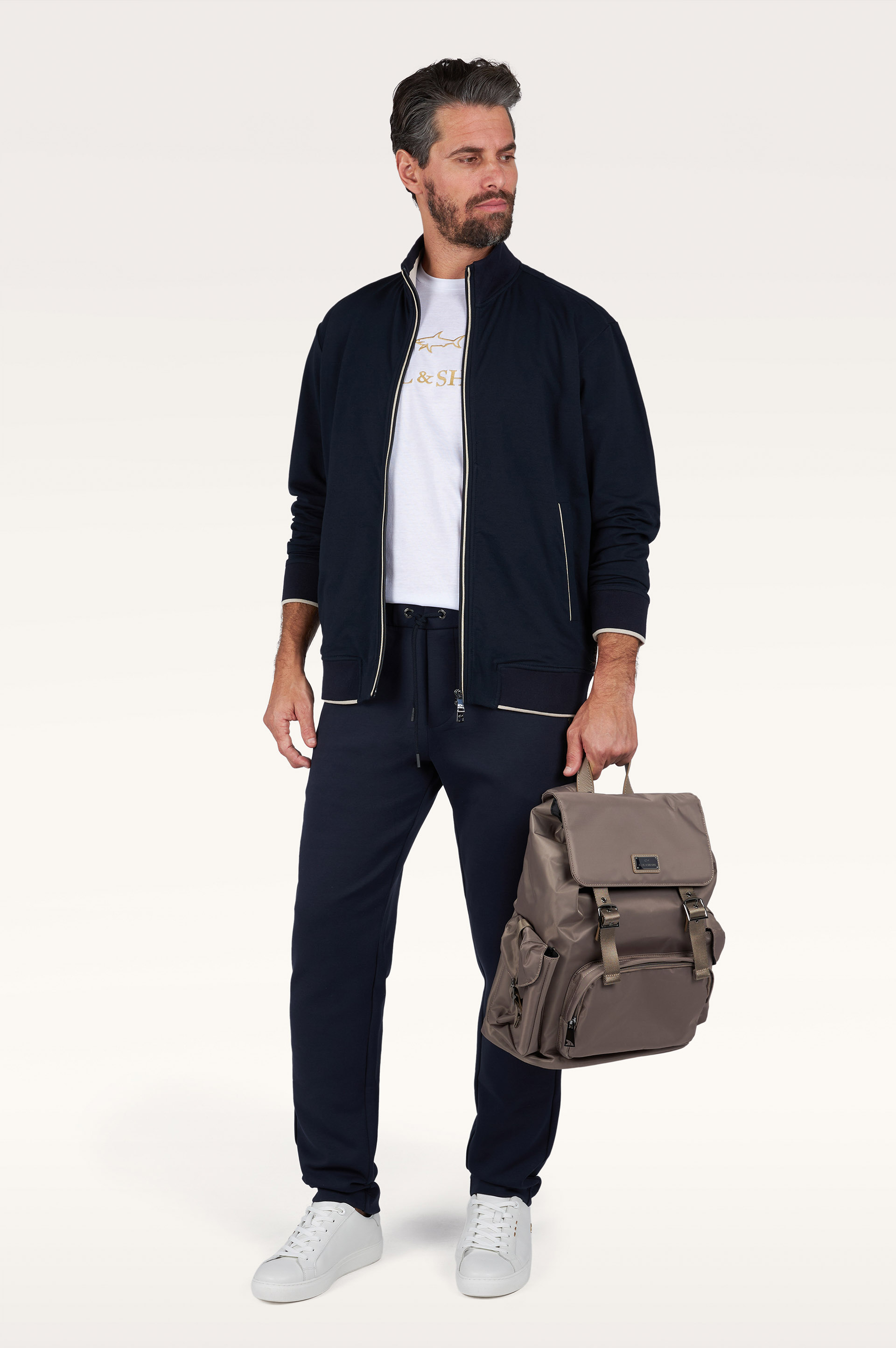 Zip‑up sweatshirt in Active Fleece cotton image number 2