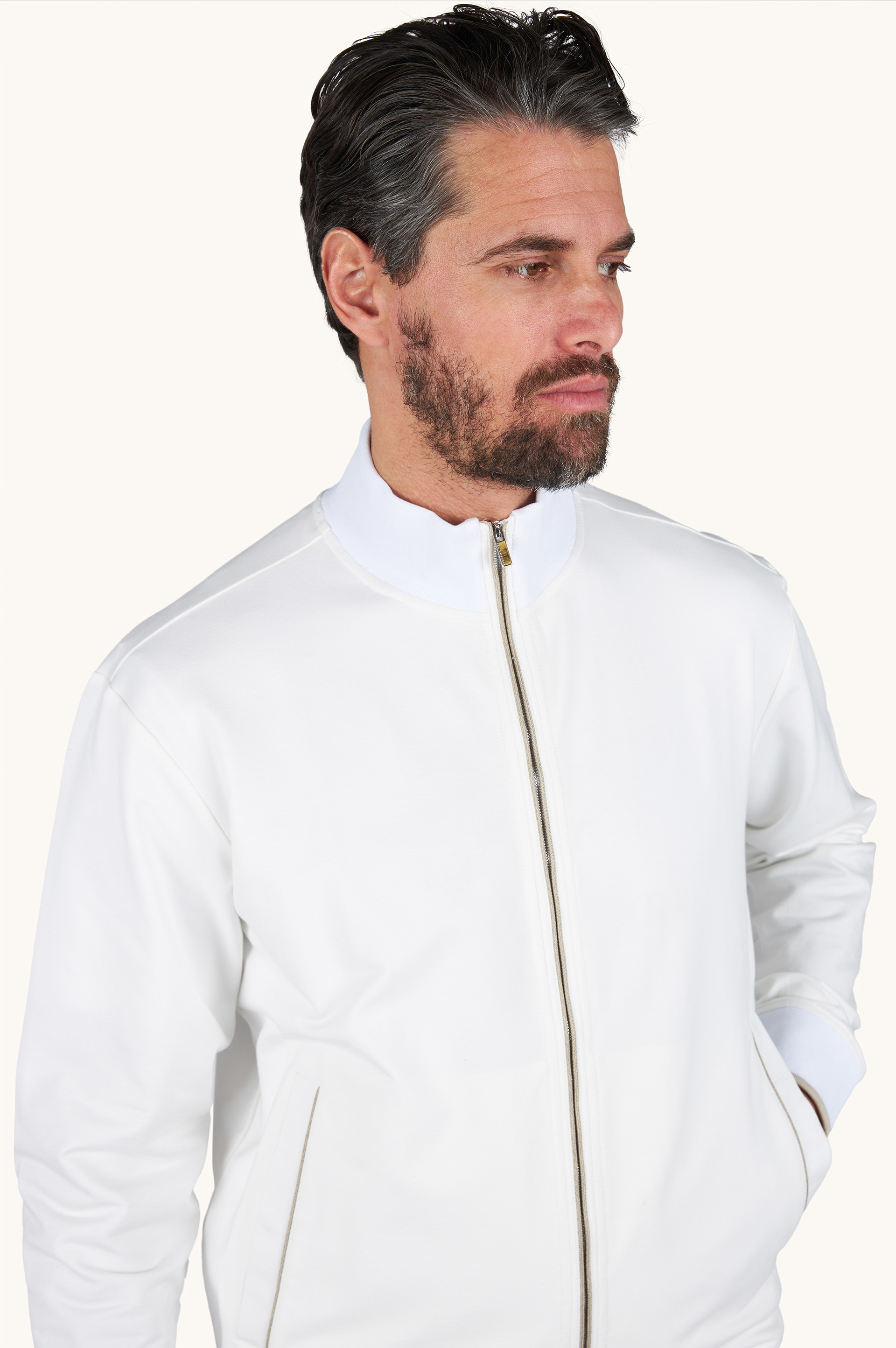 Zip‑up sweatshirt in Active Fleece cotton image number 4