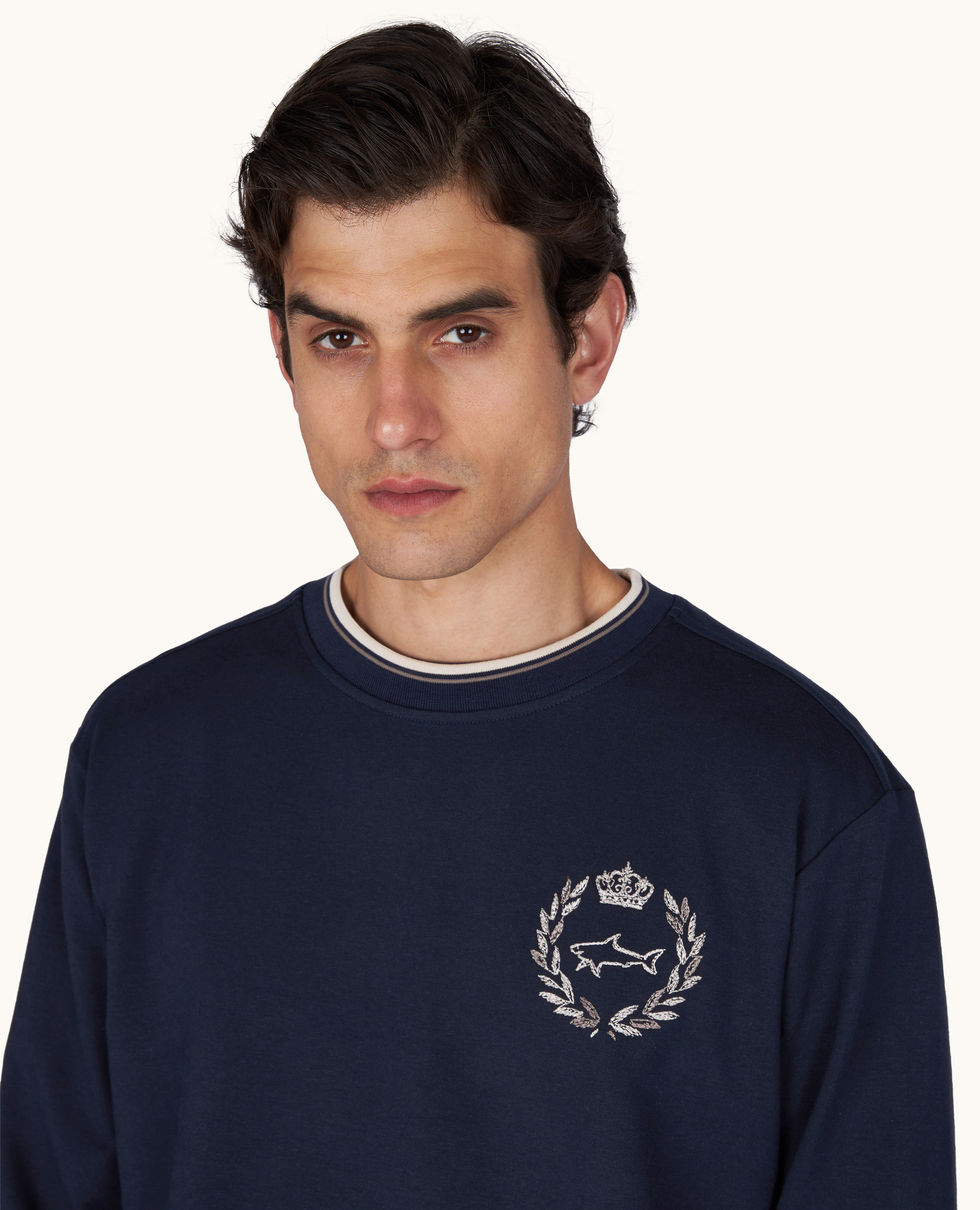 Felpa X-Soft in cotone con ricamo araldico image number 3