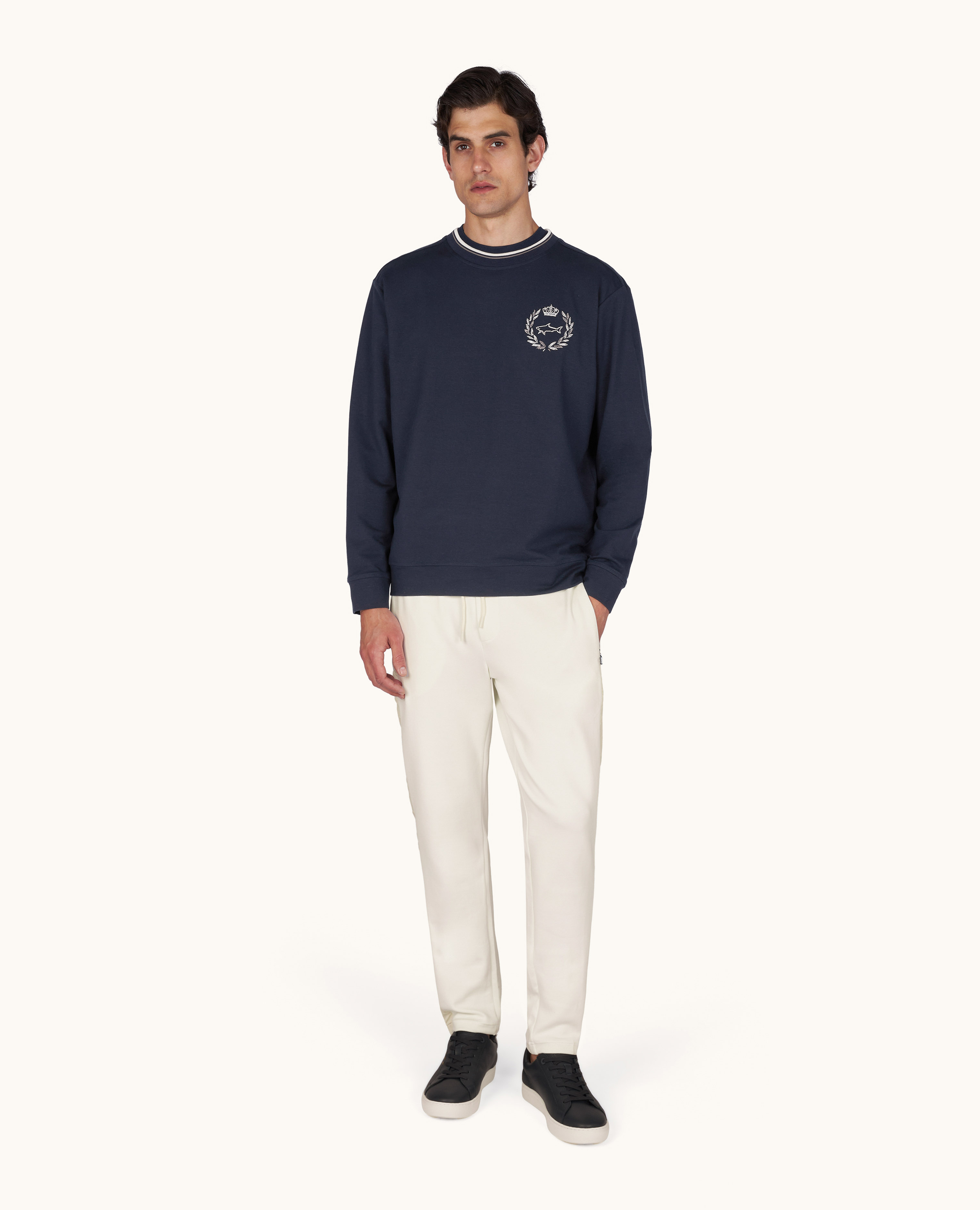 Felpa X-Soft in cotone con ricamo araldico image number 1