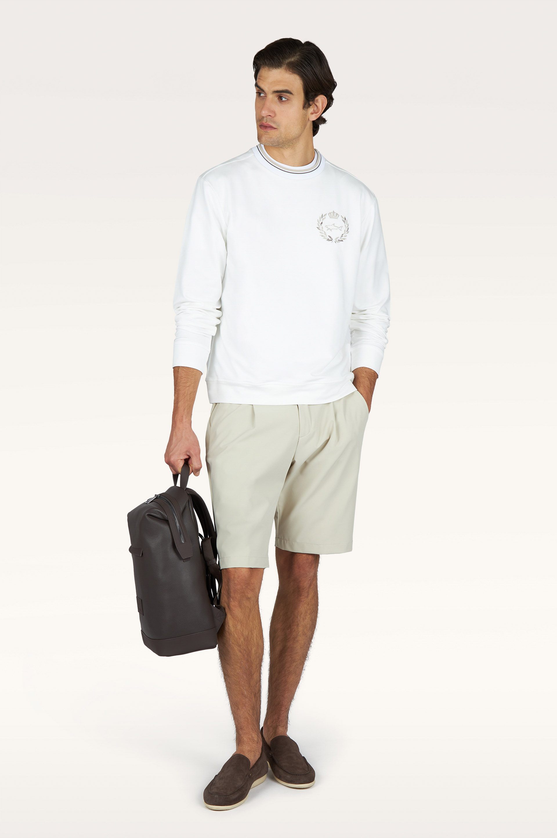 X‑Soft sweatshirt in cotton with heraldic embroidery image number 1