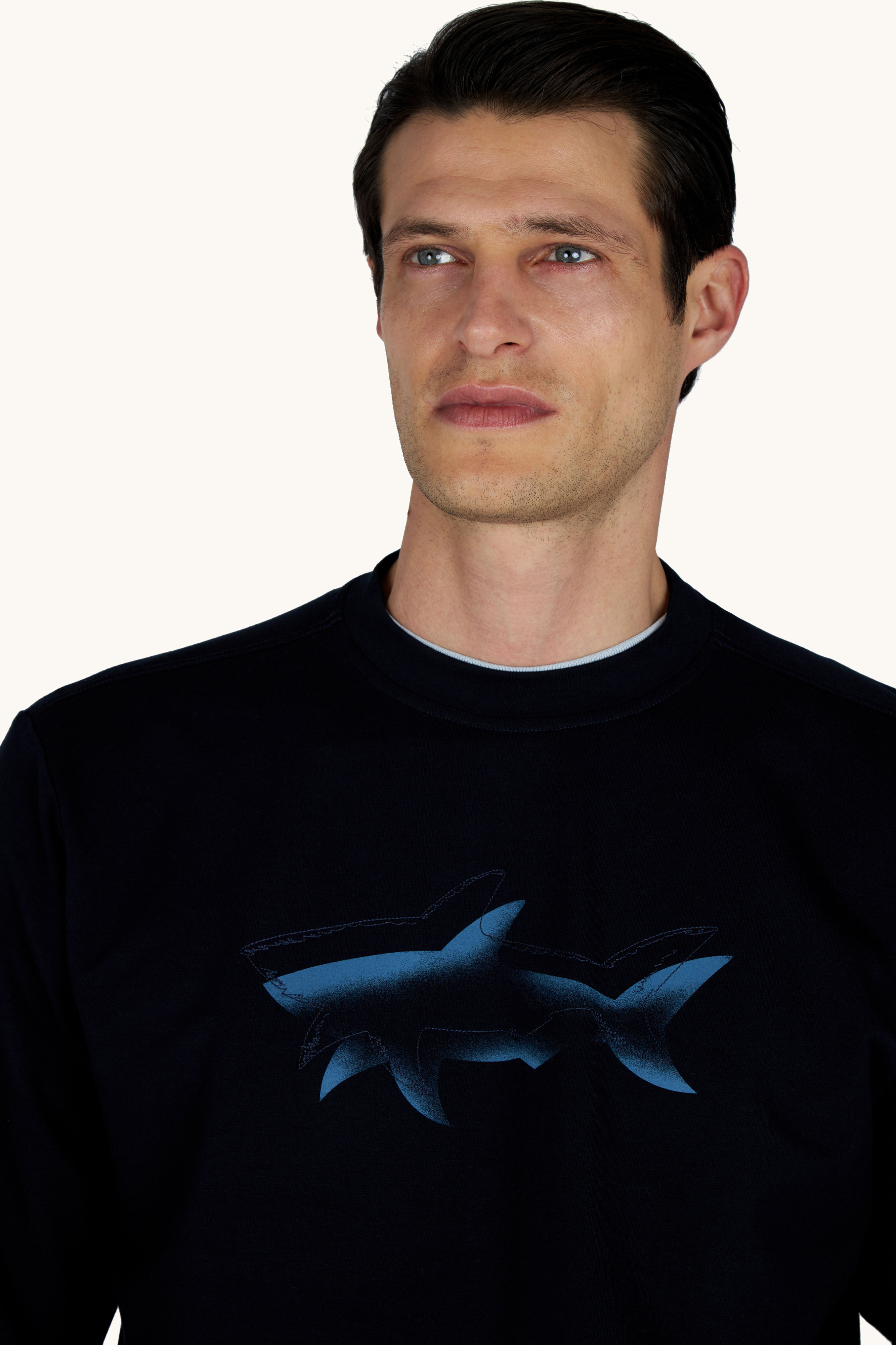 Sweat‑shirt en coton Active Fleece avec imprim&eacute; requin image number 5