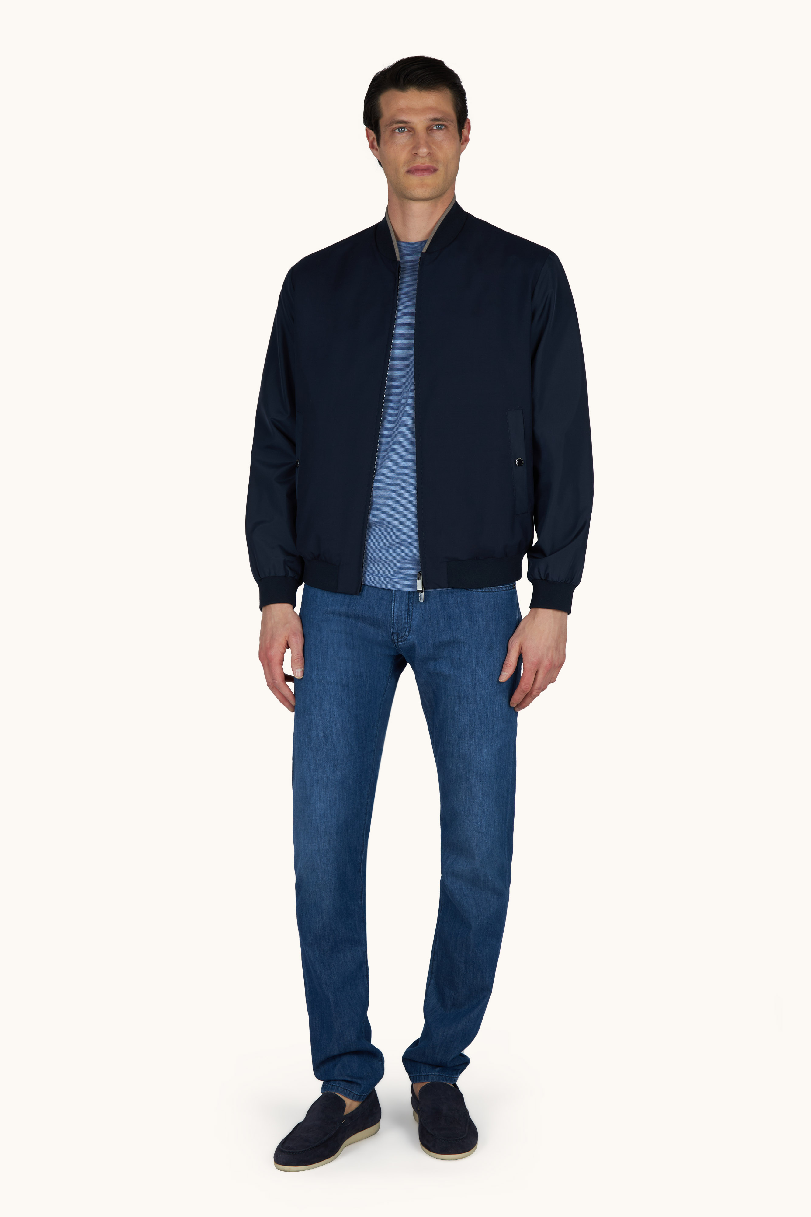 Bomber h&iacute;brido en lana y seda image number 2