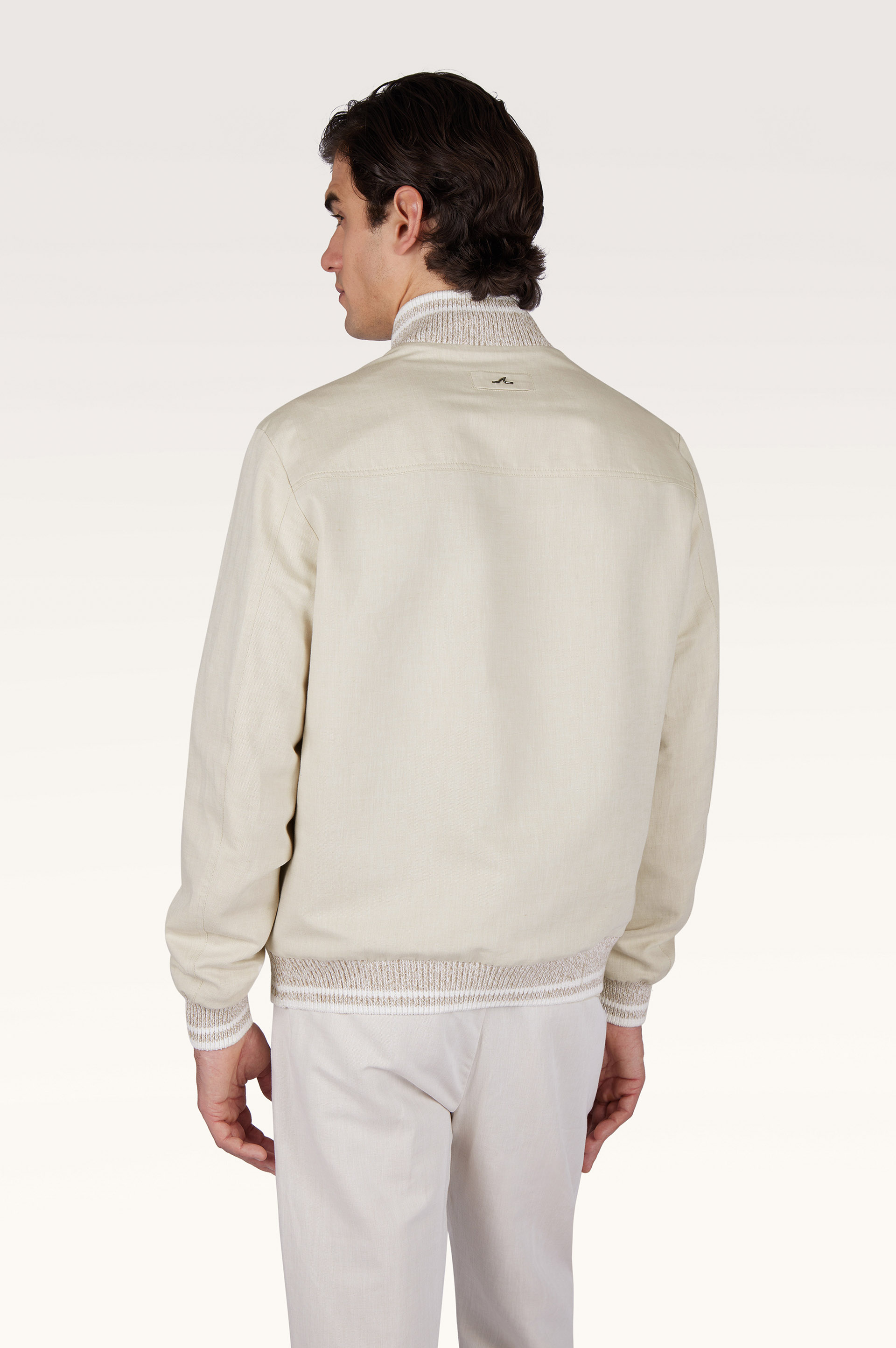 亚麻棉飞行夹克 image number 3