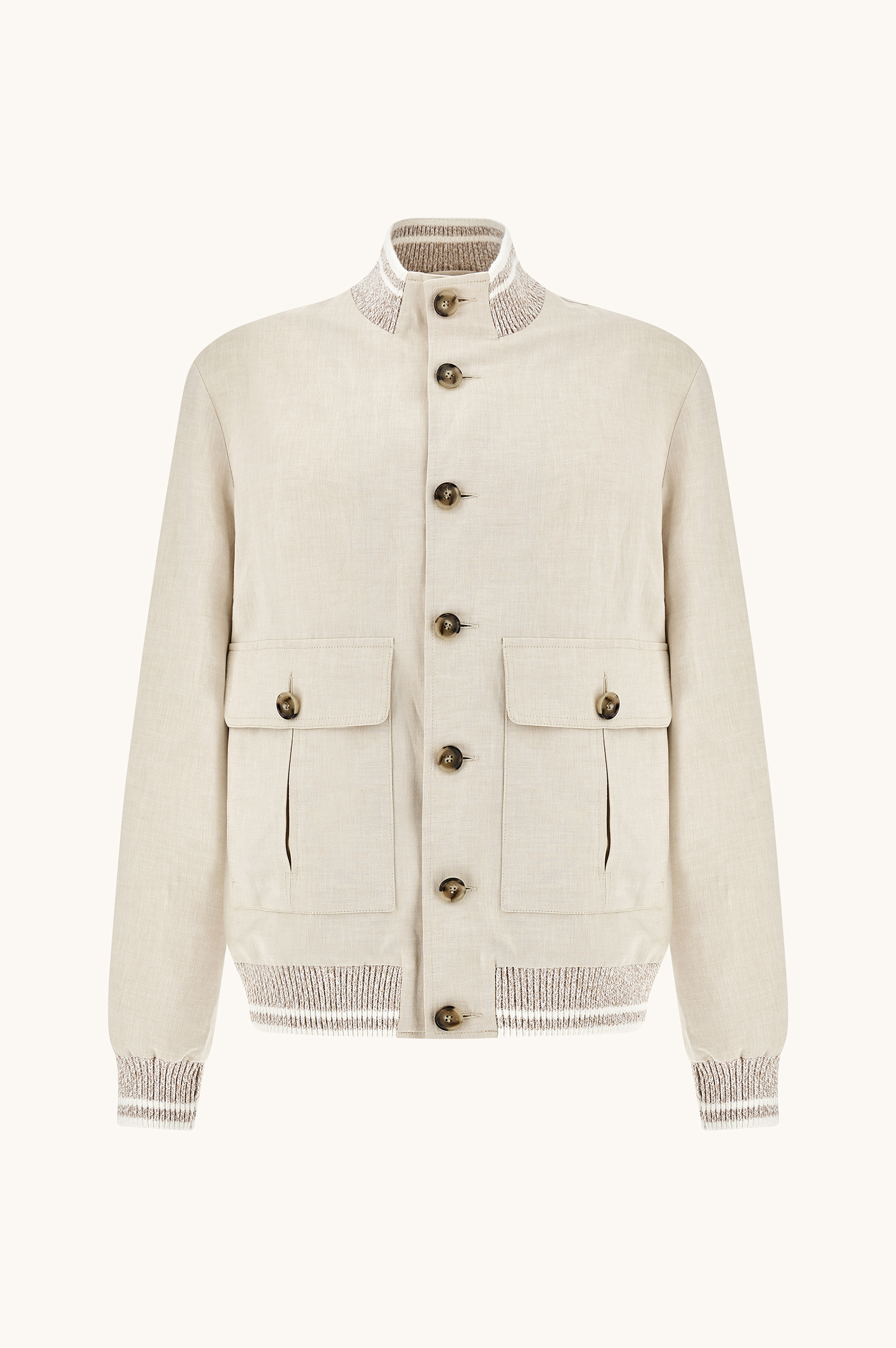 亚麻棉飞行夹克 image number 1