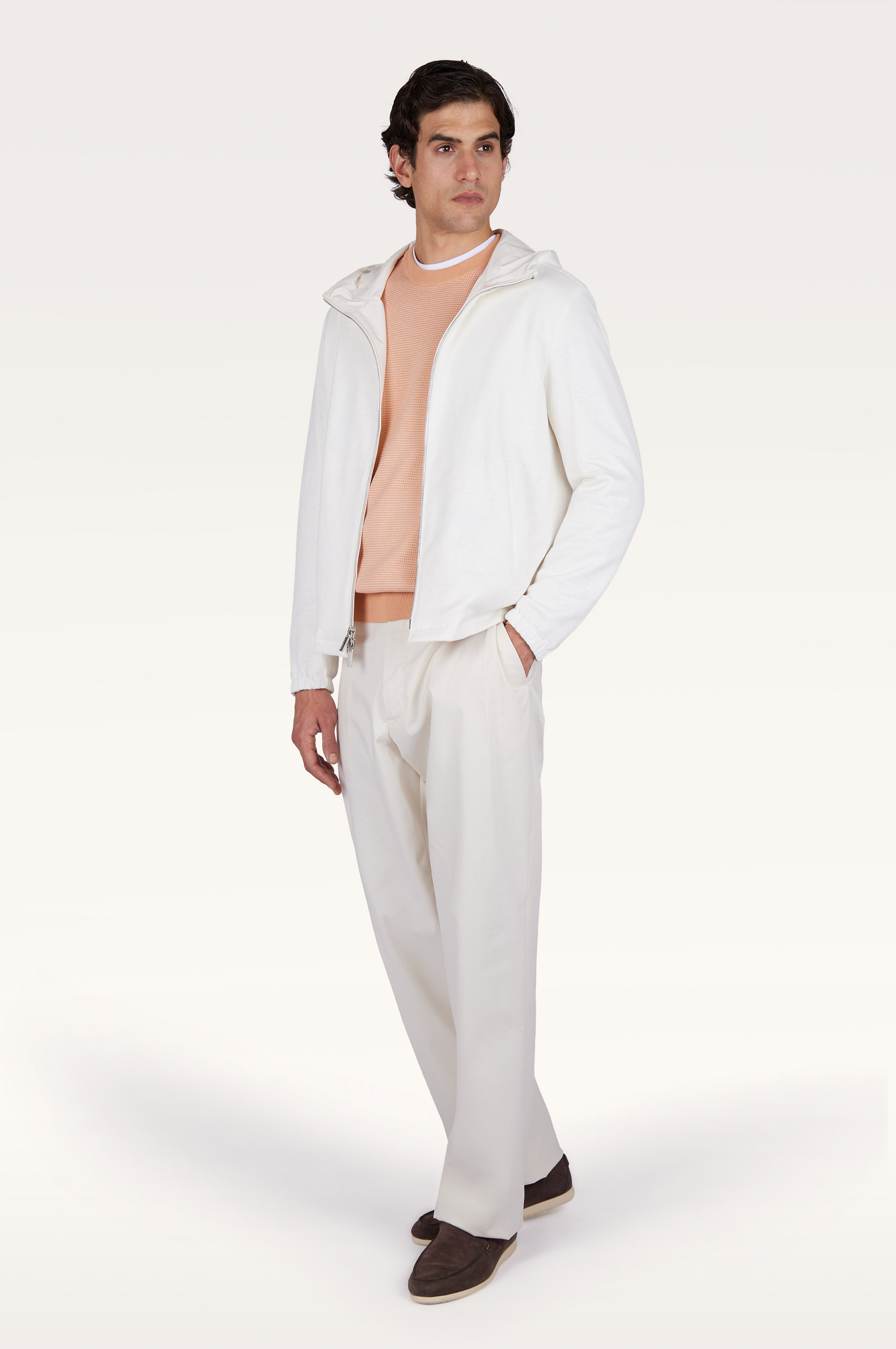 Reversible windbreaker in linen jersey and Typhoon&reg; Platinum image number 1