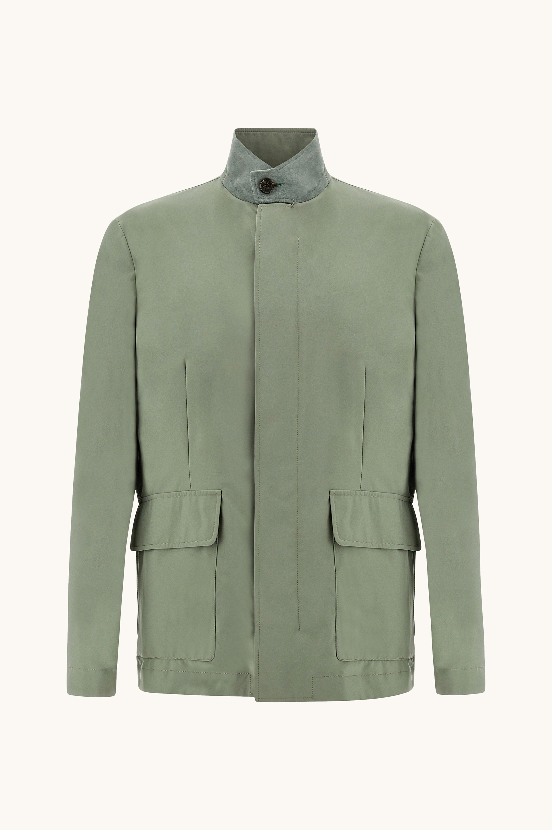 Typhoon&reg; Platinum短呢大衣，配Aqualeather麂皮细节 image number 1