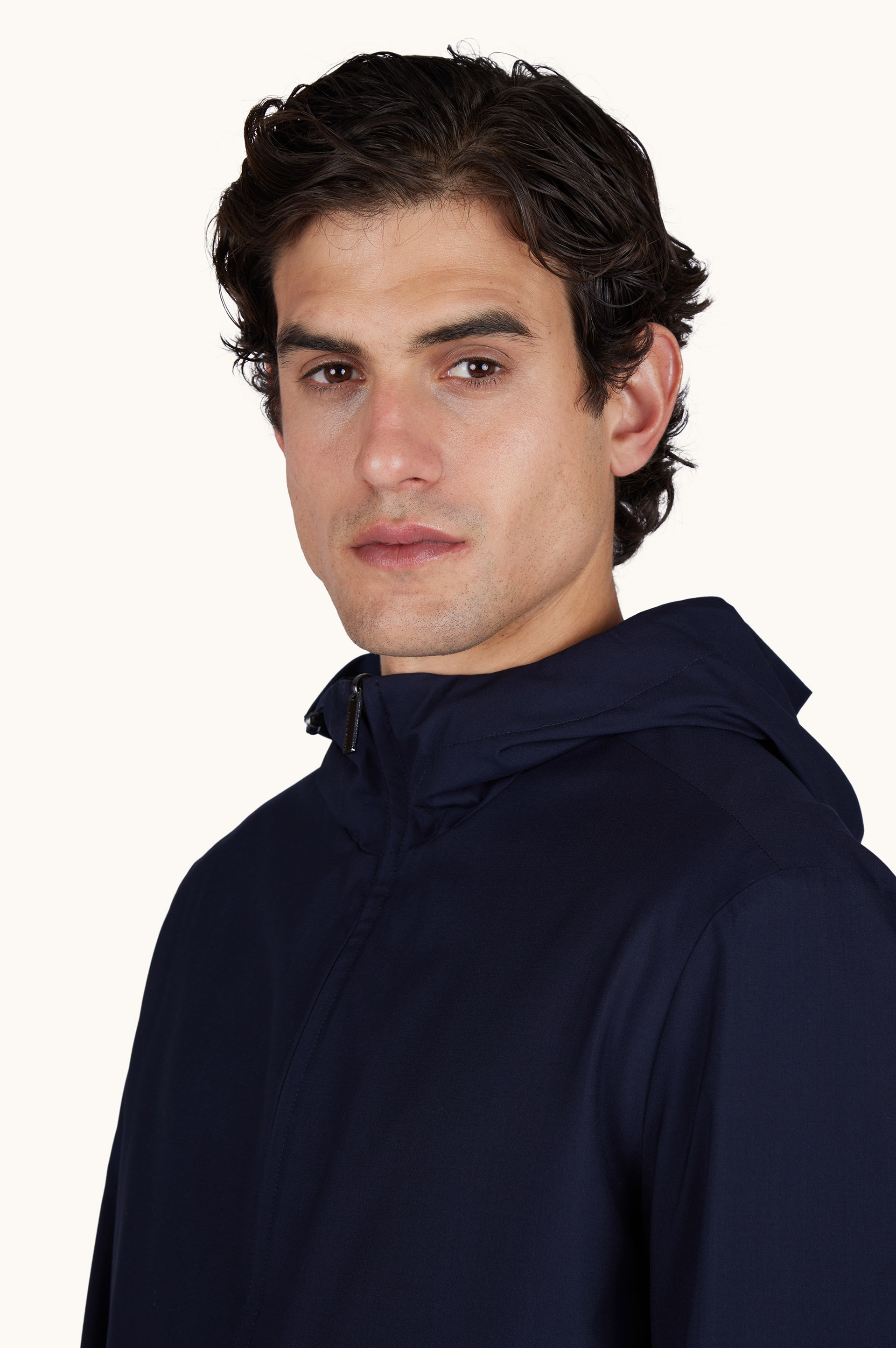 Reversible windbreaker in wool and silk image number 3