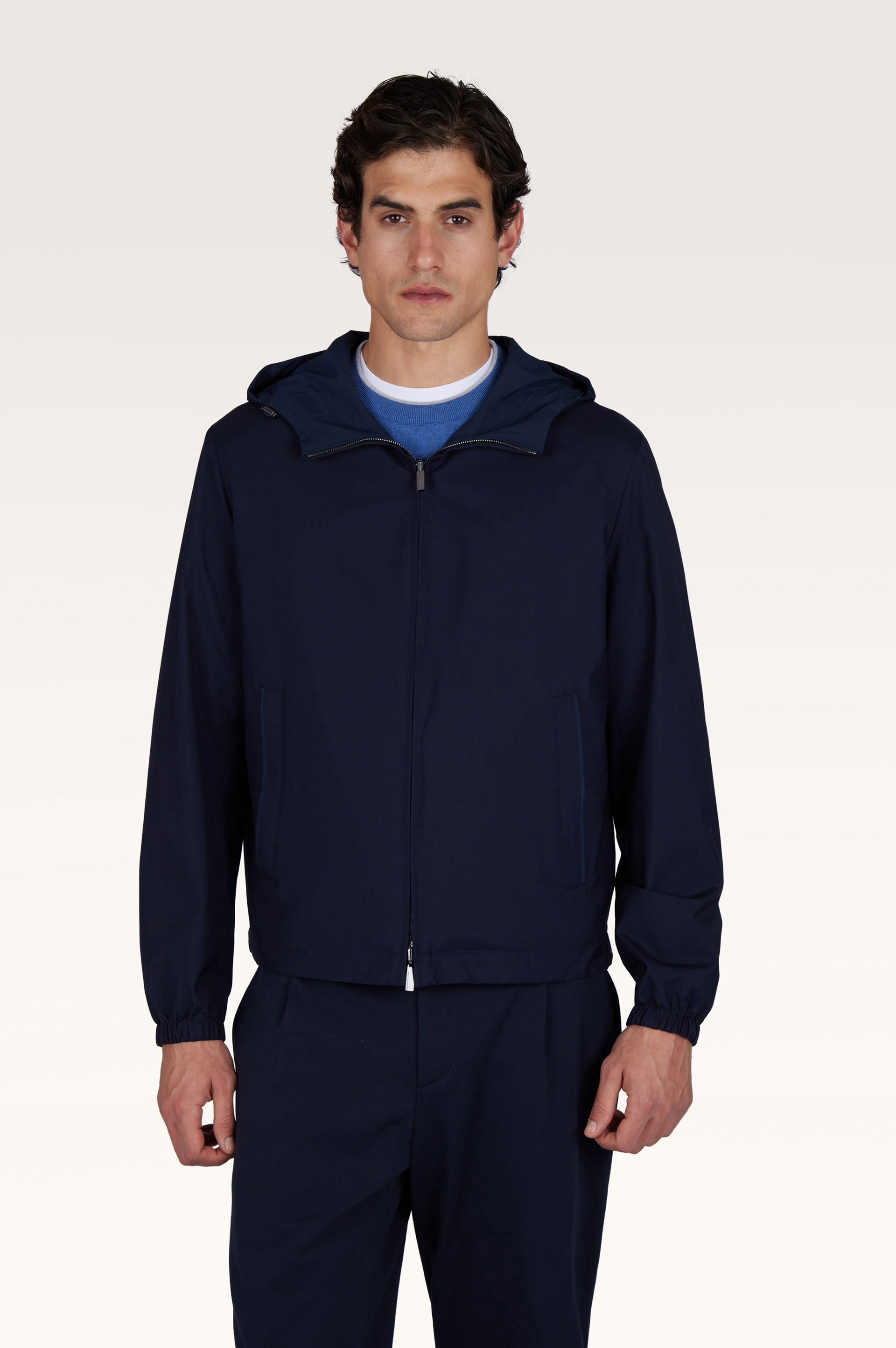 Reversible windbreaker in wool and silk image number 0