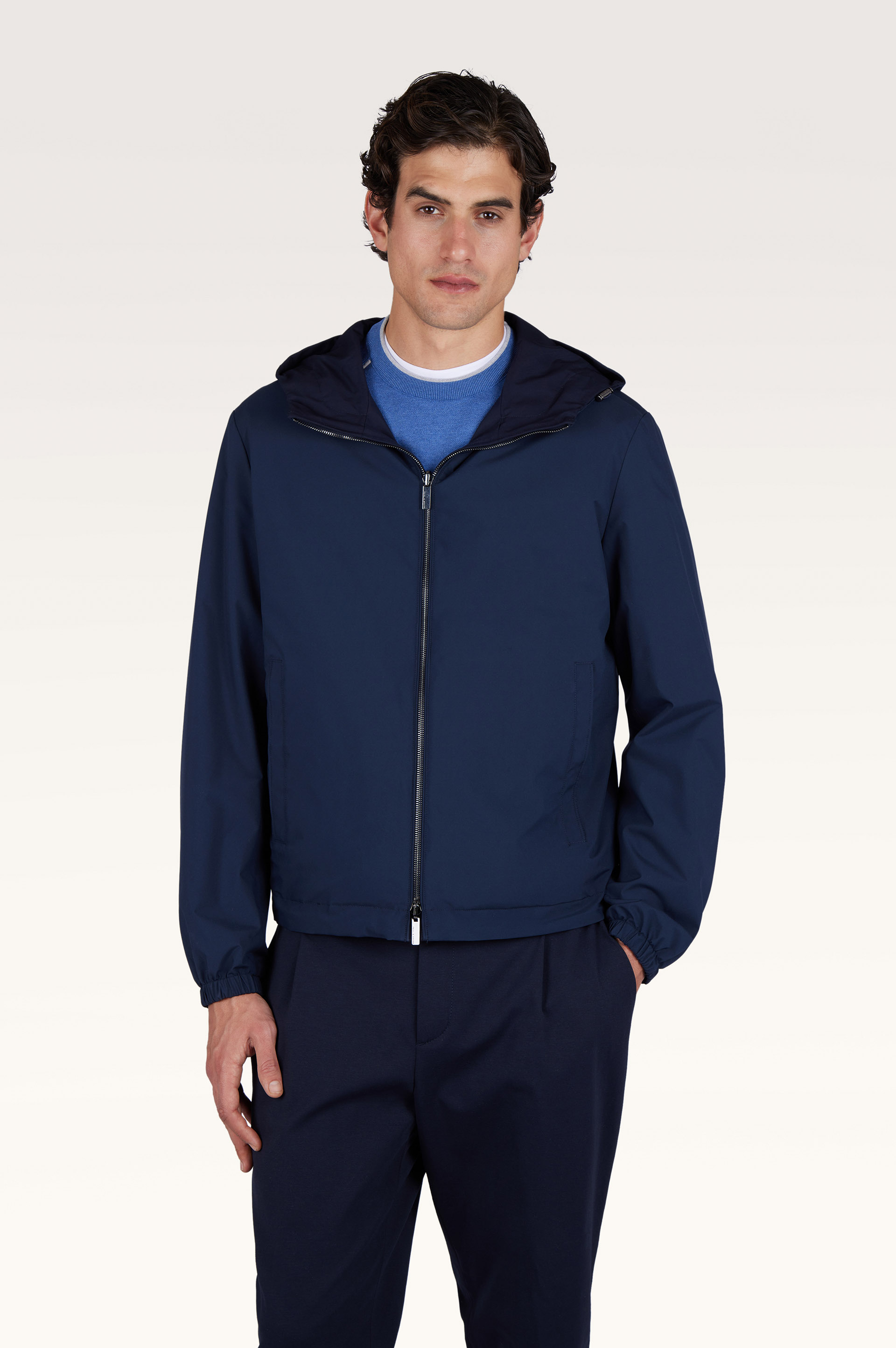 Reversible windbreaker in wool and silk image number 5