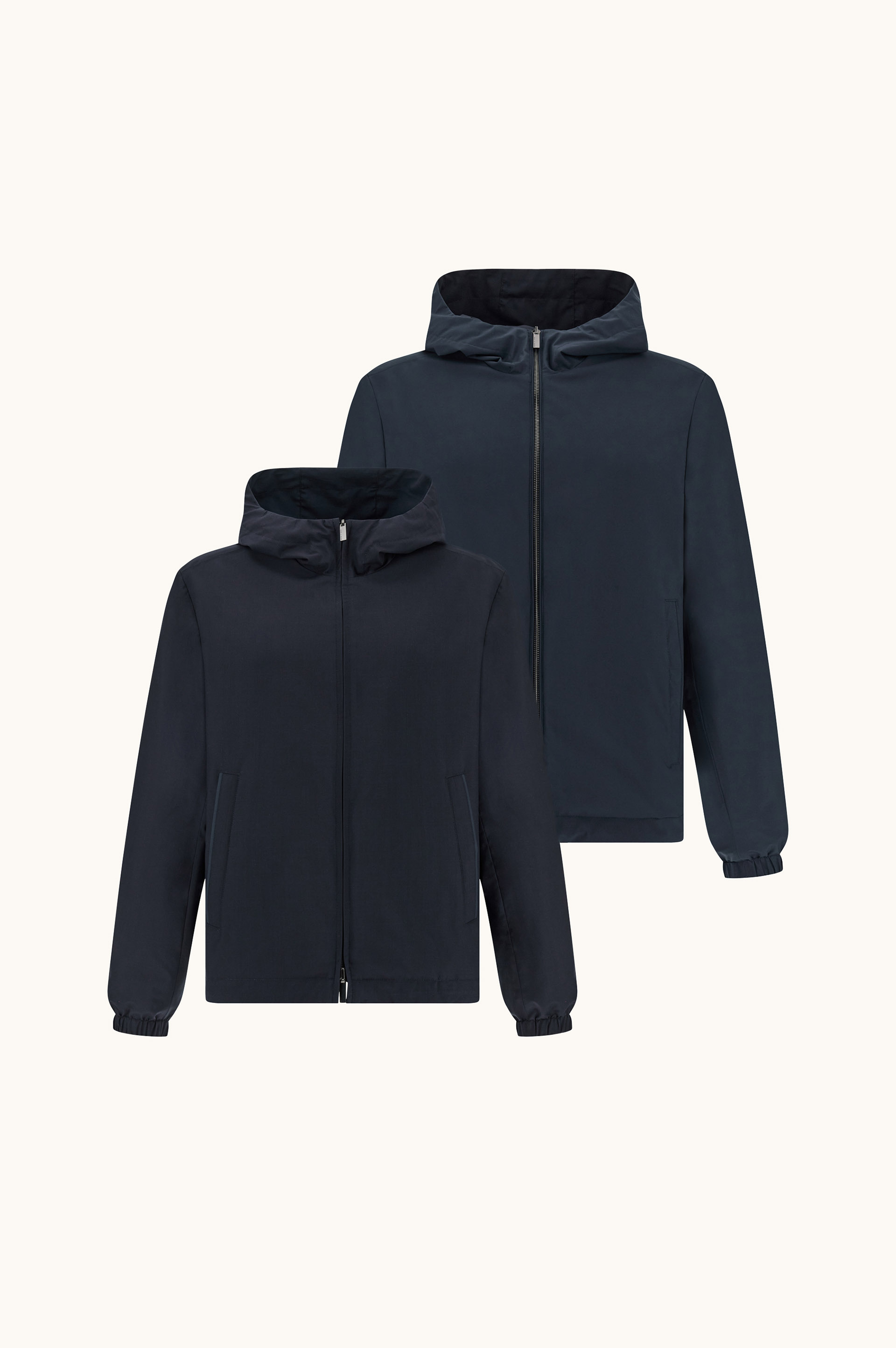 Windbreaker reversibile  in lana e seta image number 1