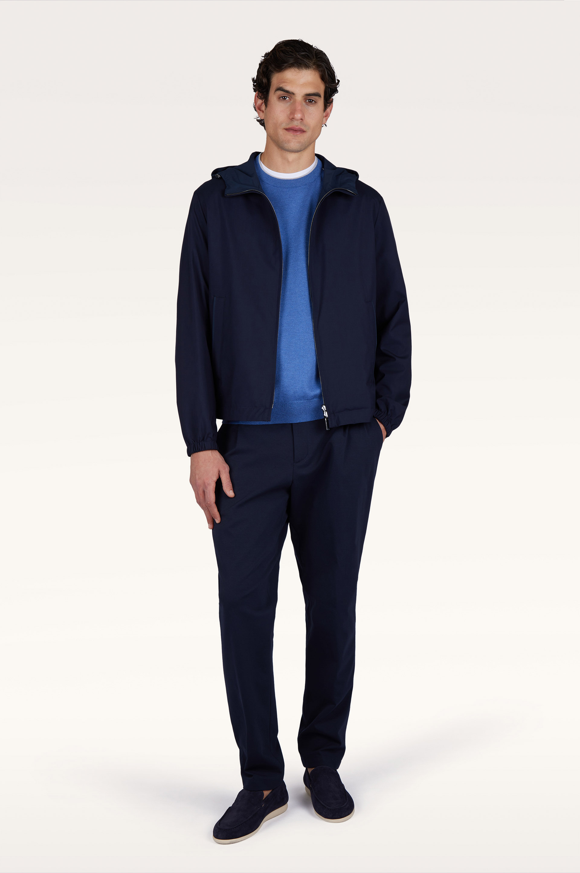 Reversible windbreaker in wool and silk image number 1