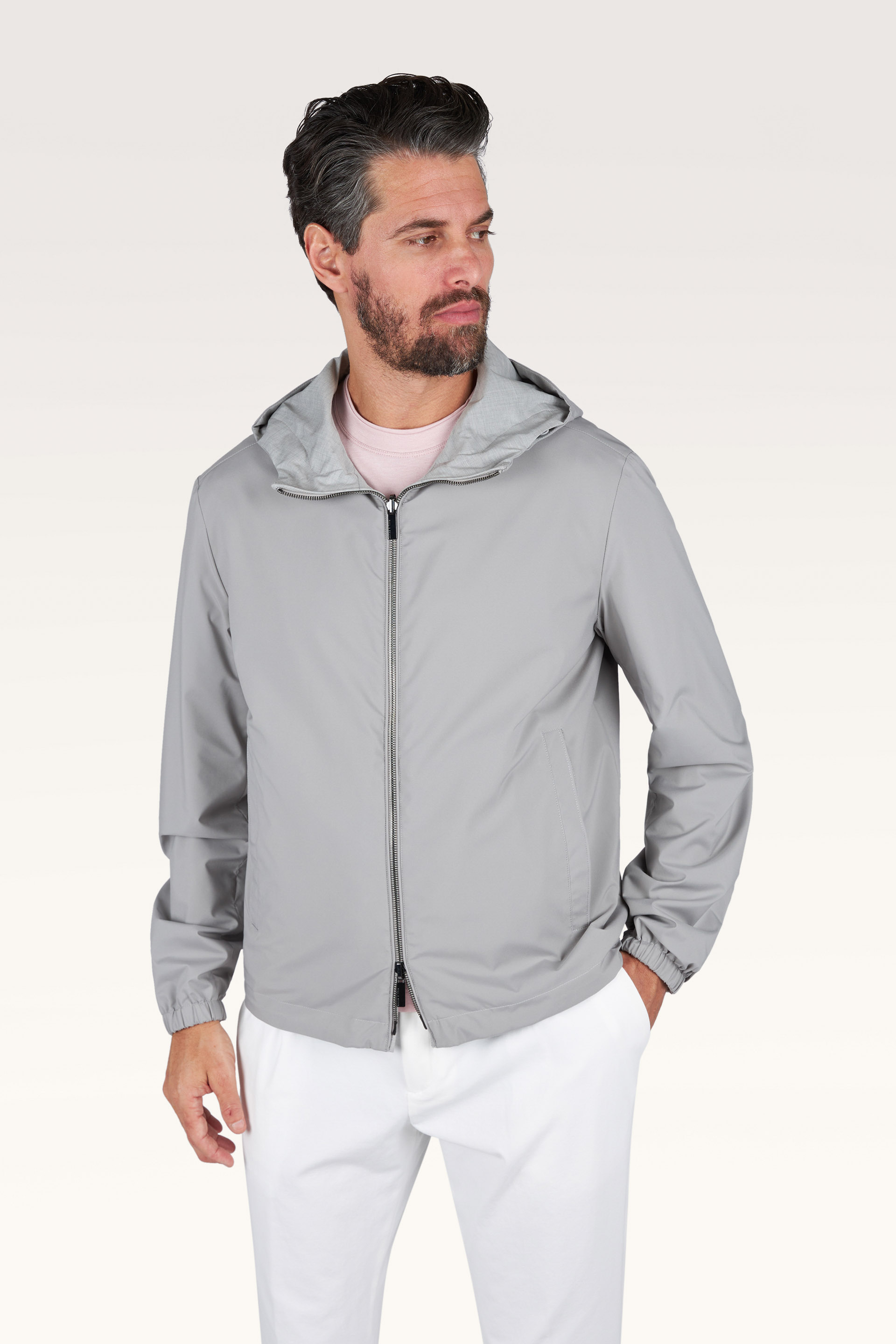 Cazadora cortavientos reversible en lana y seda image number 5