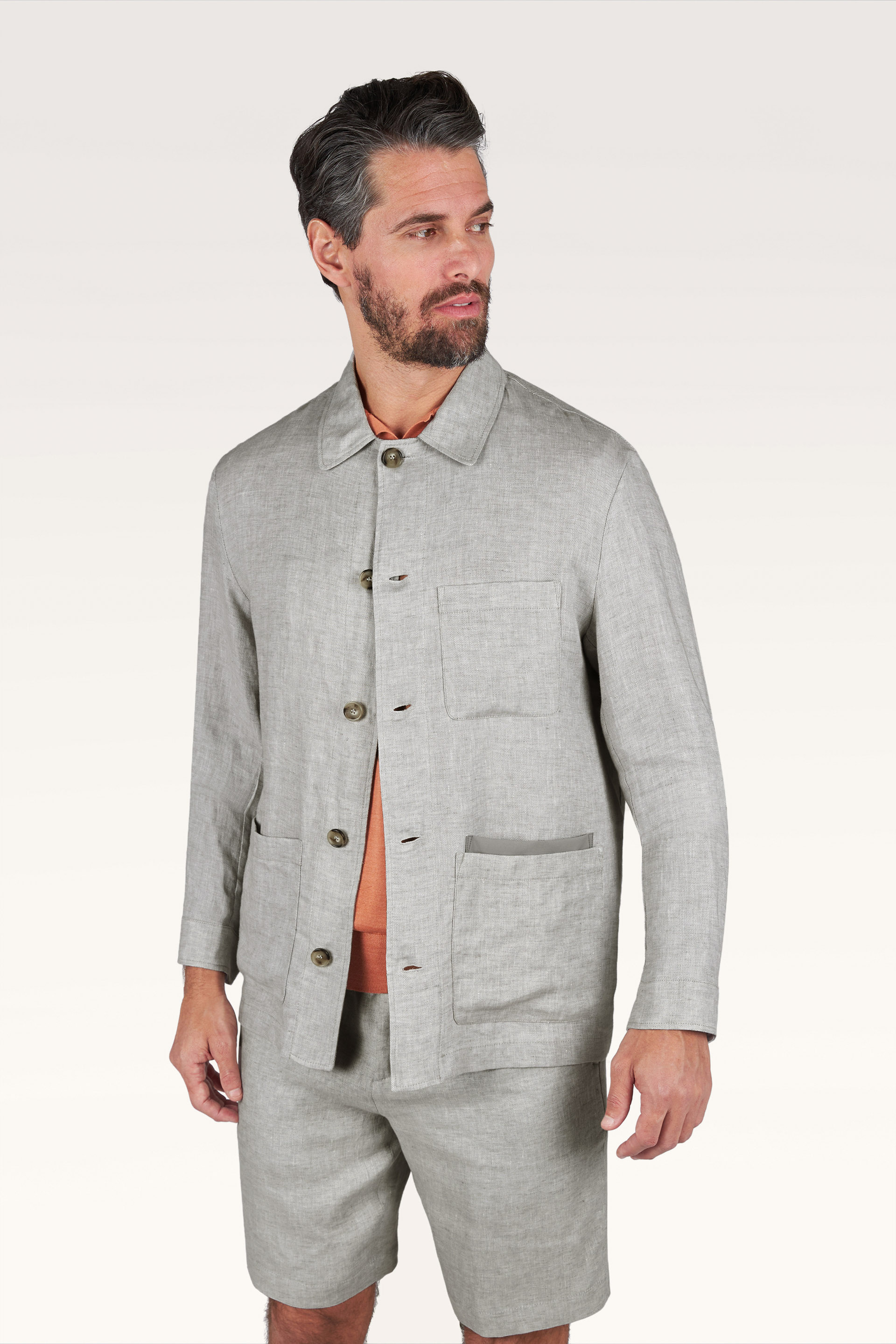 Chore overshirt in linen image number 0