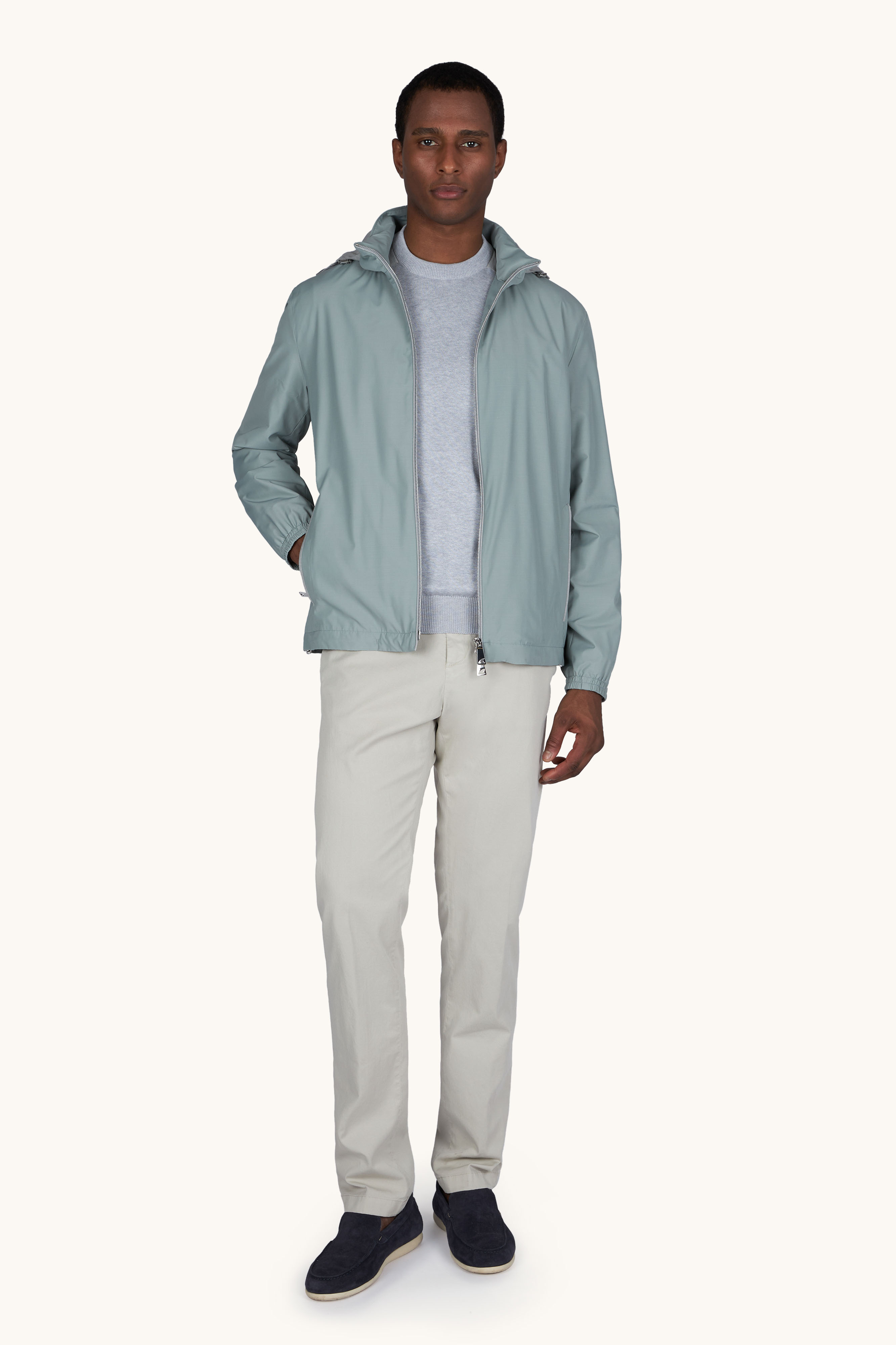 Cazadora cortavientos de nailon, lana y seda image number 2