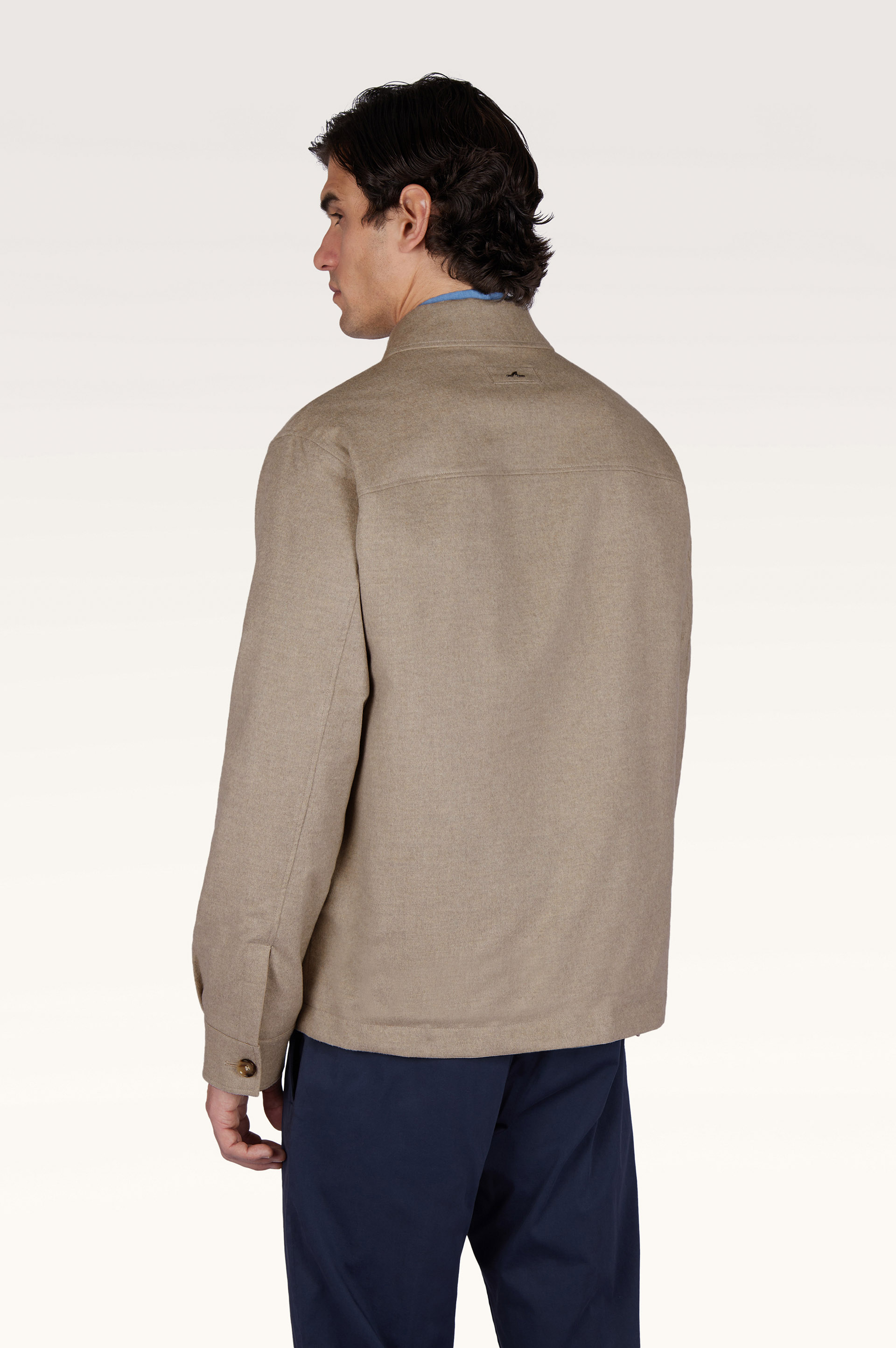 Reversible overshirt in cashmere and technical fabric image number 3