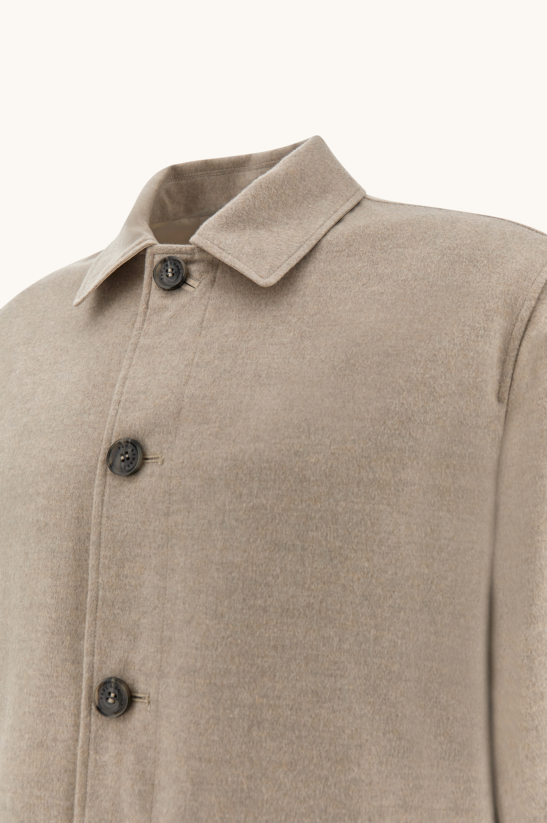 Reversible overshirt in cashmere and technical fabric image number 7