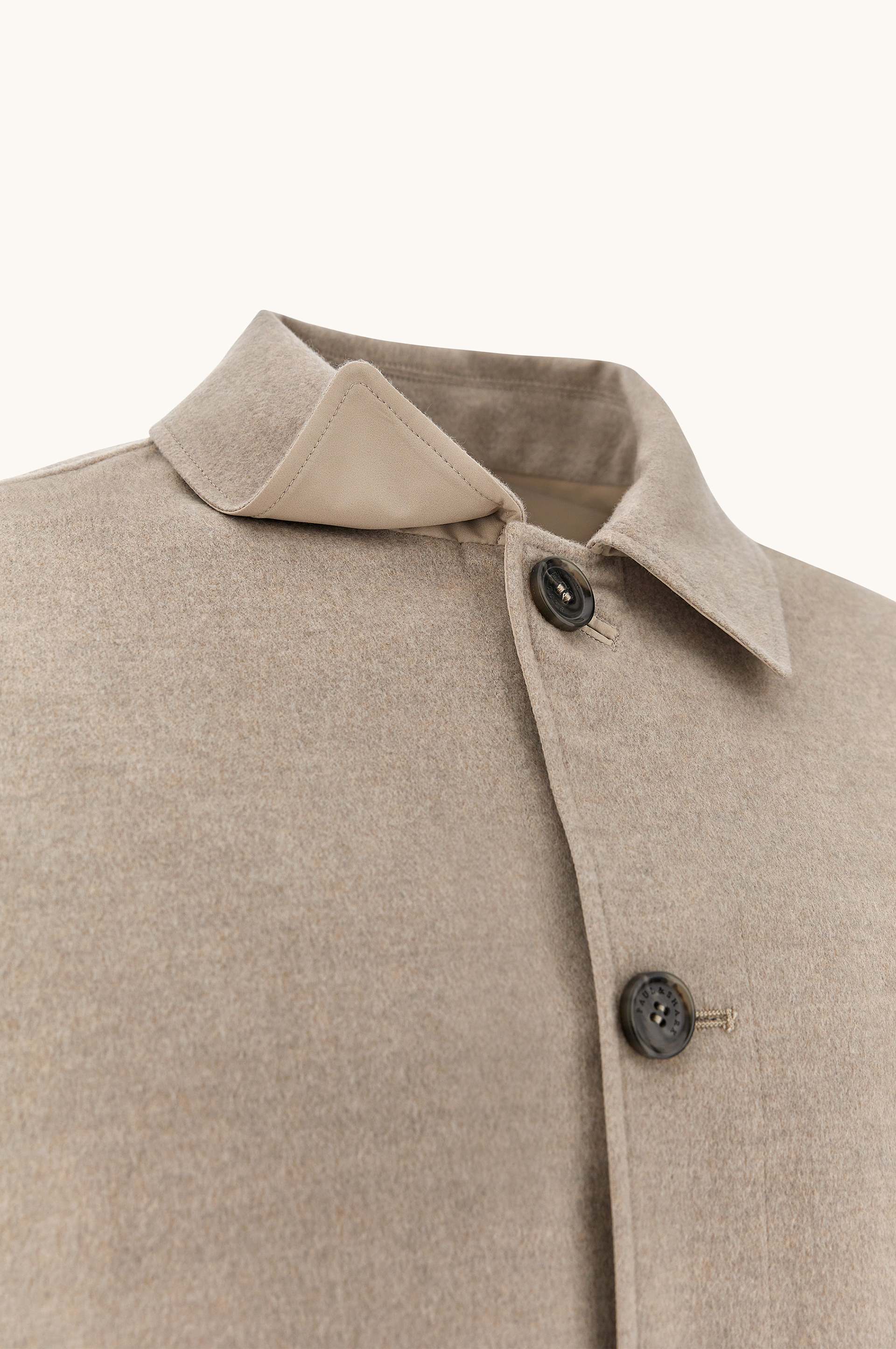 Reversible overshirt in cashmere and technical fabric image number 10