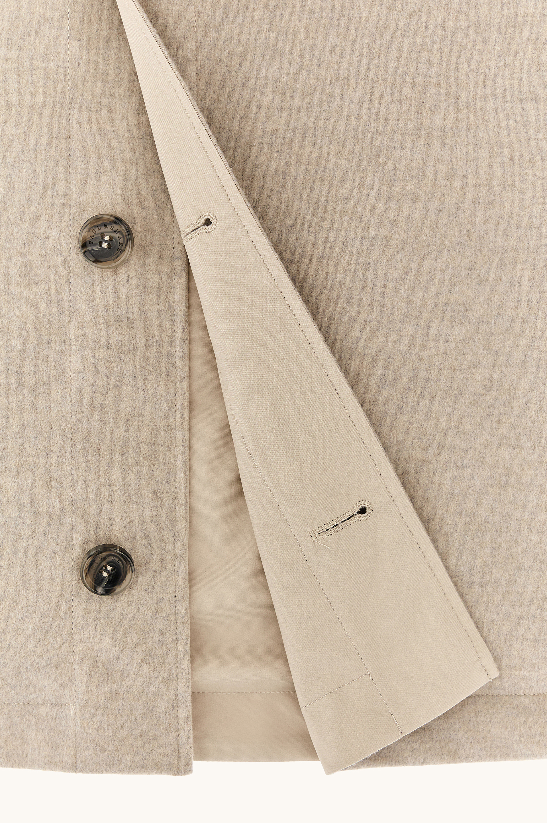 Reversible overshirt in cashmere and technical fabric image number 14