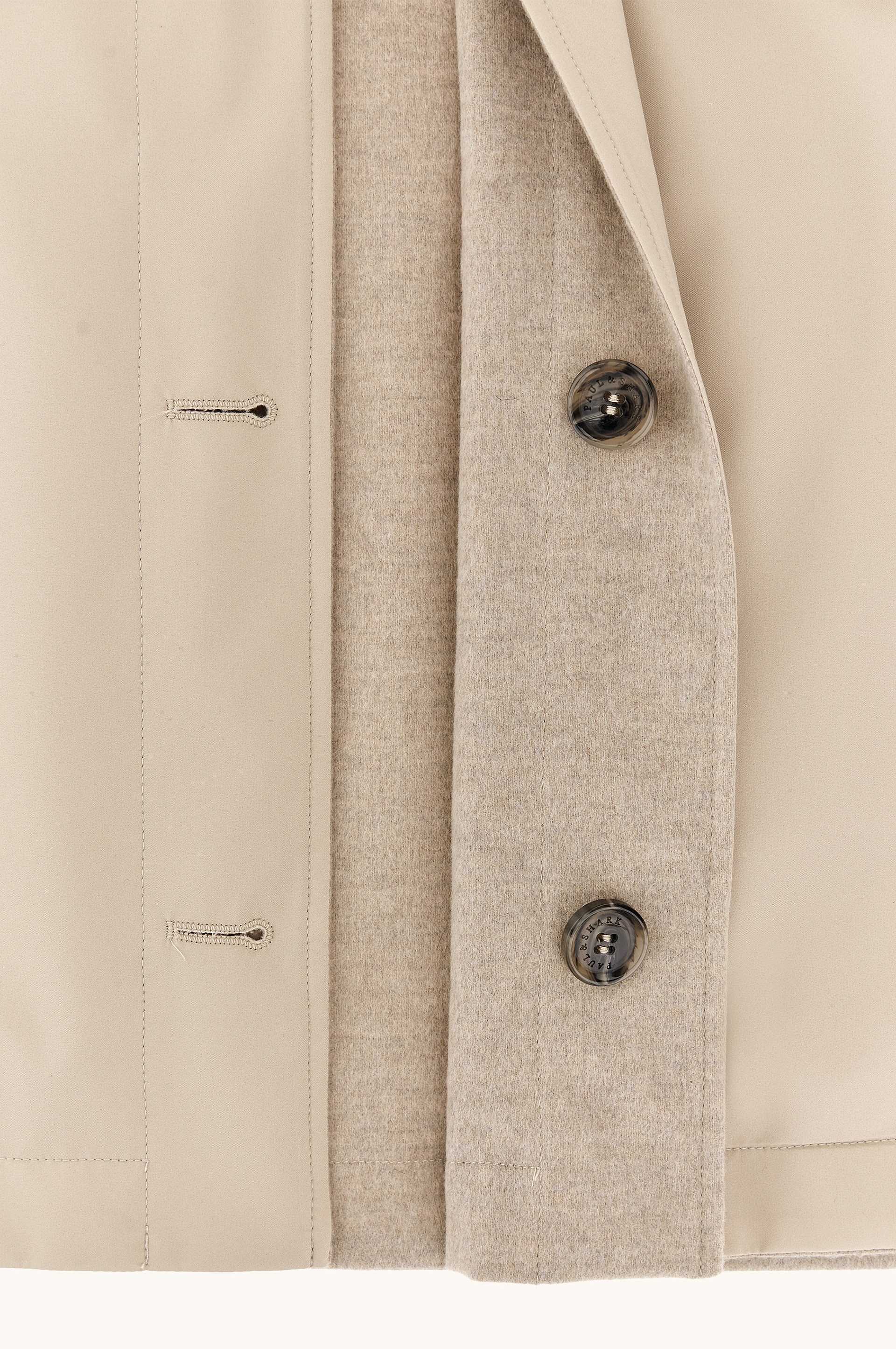 Reversible overshirt in cashmere and technical fabric image number 8
