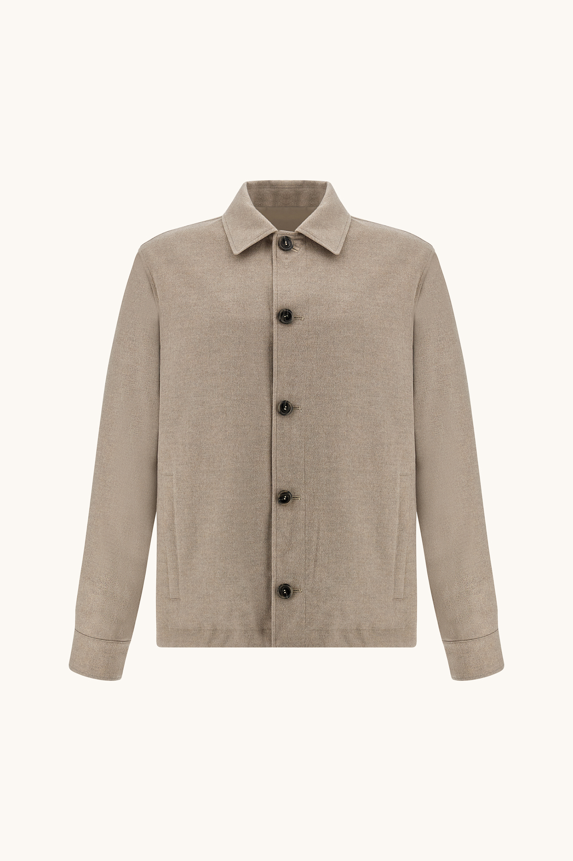 Reversible overshirt in cashmere and technical fabric image number 11