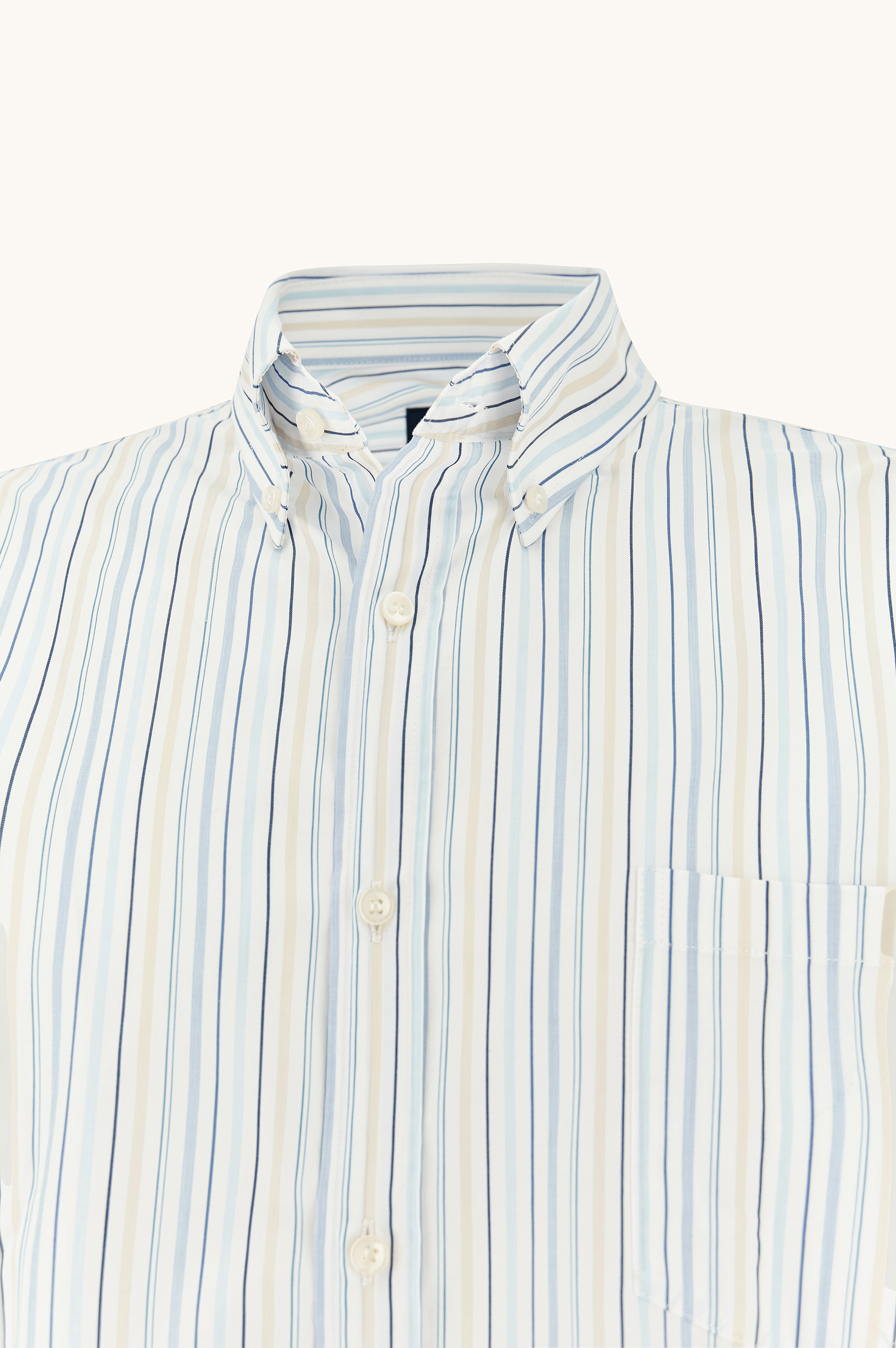 Camicia in twill cotone con motivo a righe image number 5