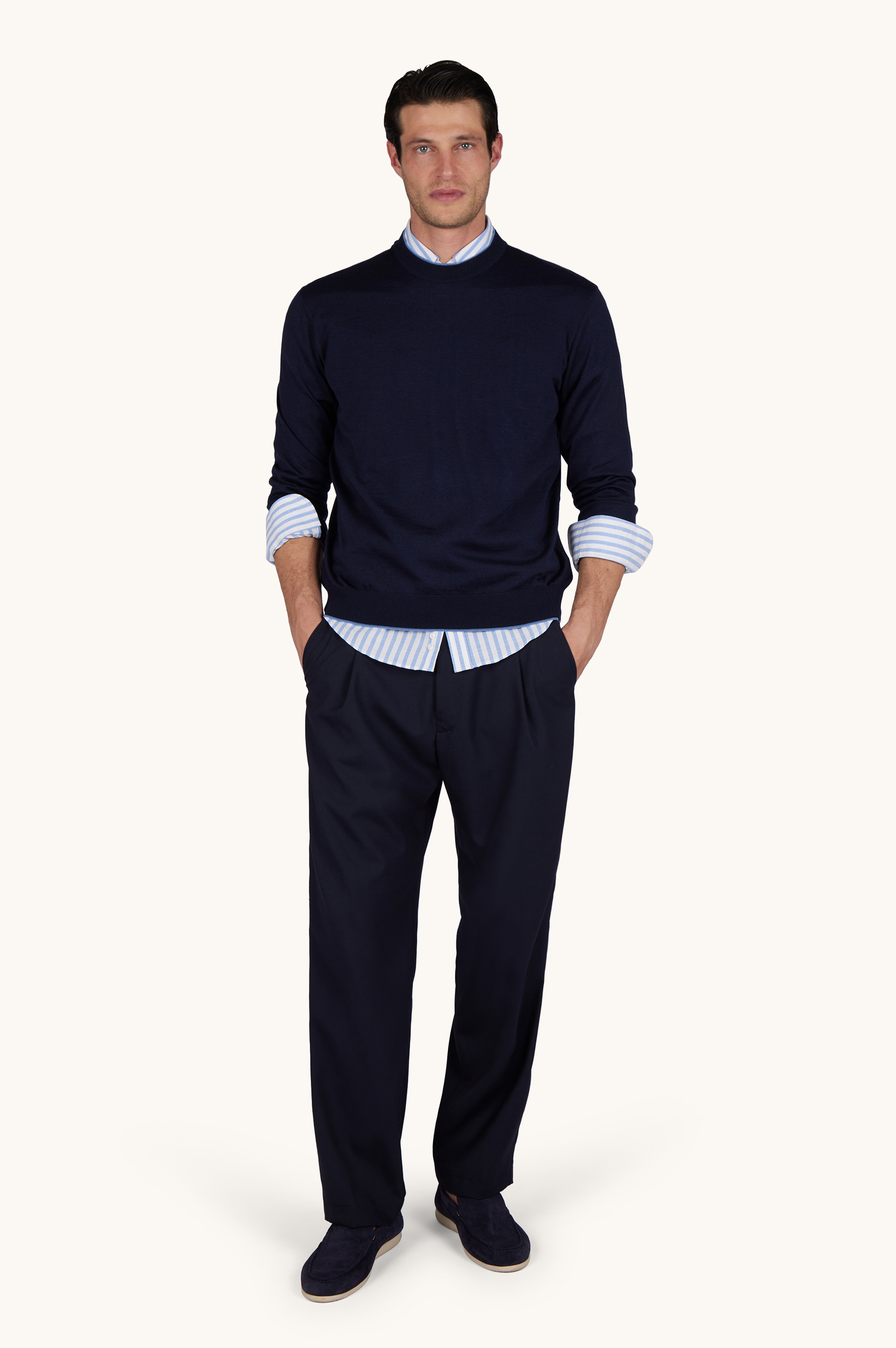 条纹棉质府绸衬衫 image number 2