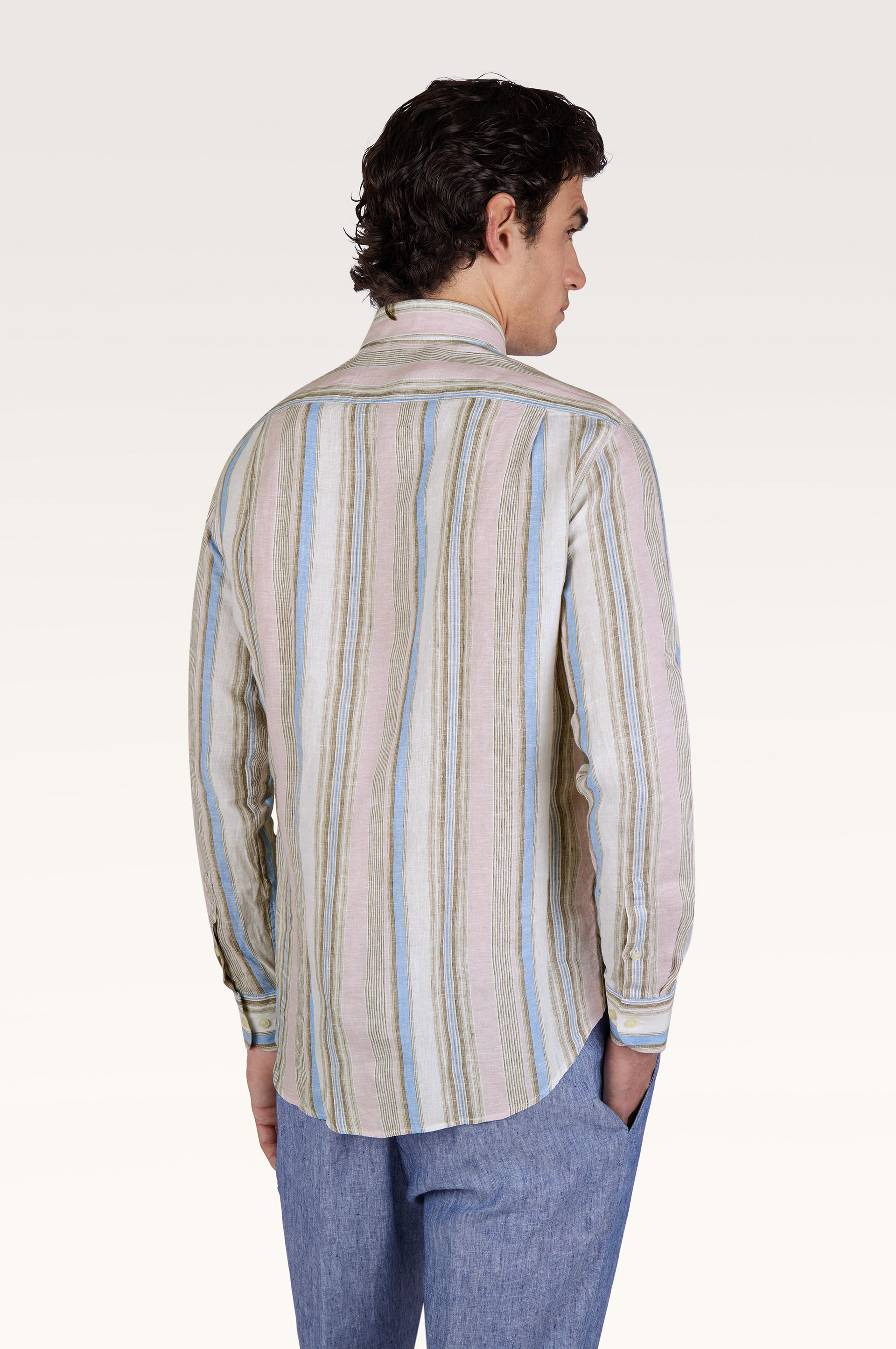 Soffio 亚麻条纹衬衫 image number 3