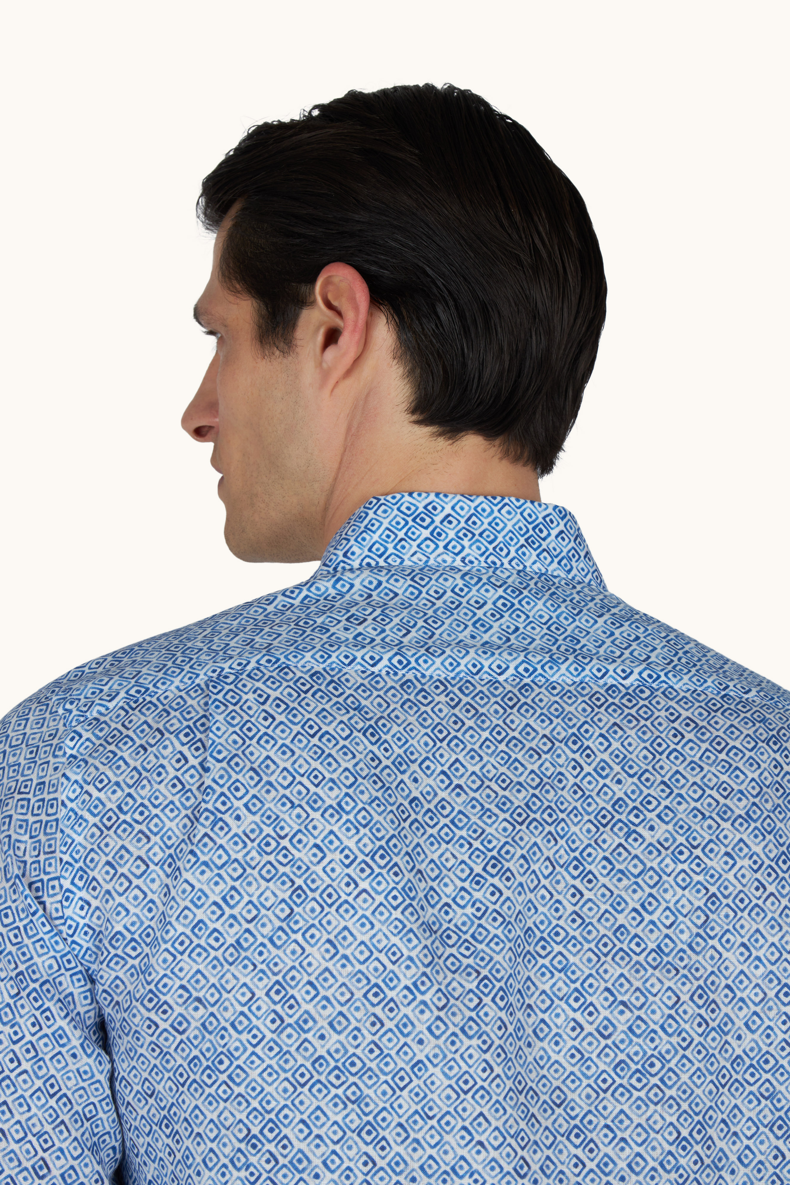 Camisa de lino con estampado Geometric Watercolor image number 8