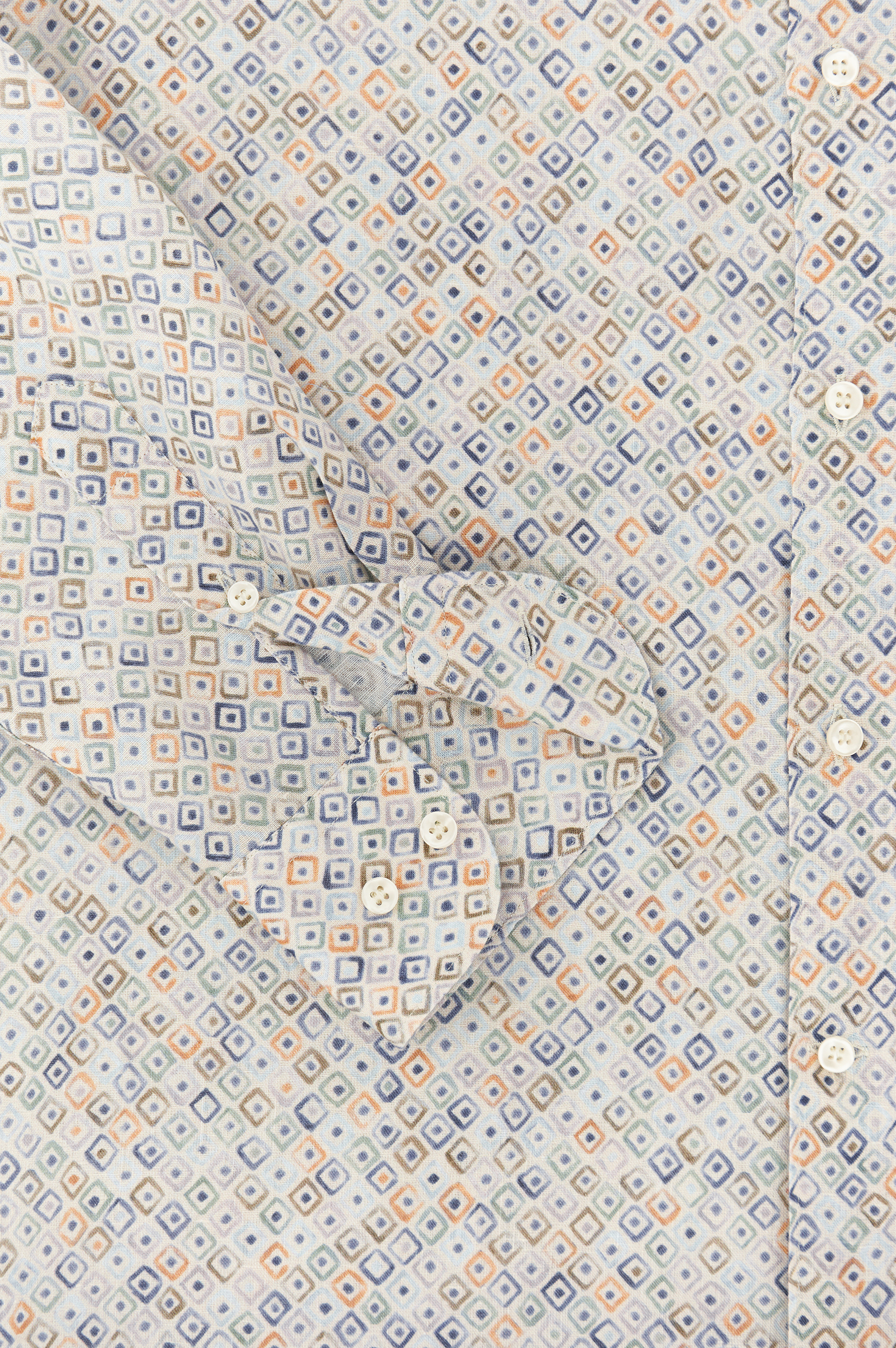 Linen shirt with Geometric Watercolor pattern image number 3