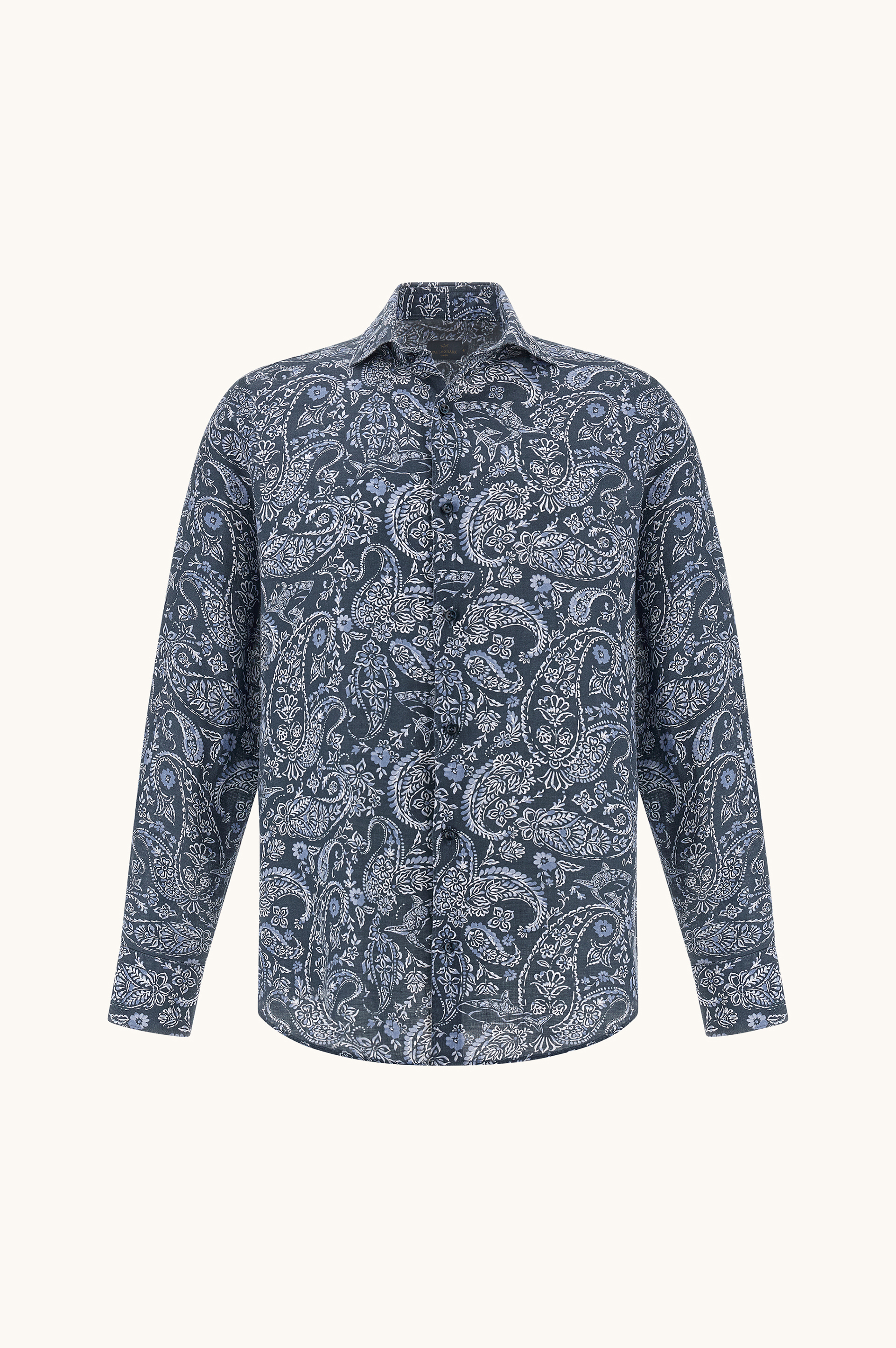 Camicia in lino con motivo Shark Paisley image number 1