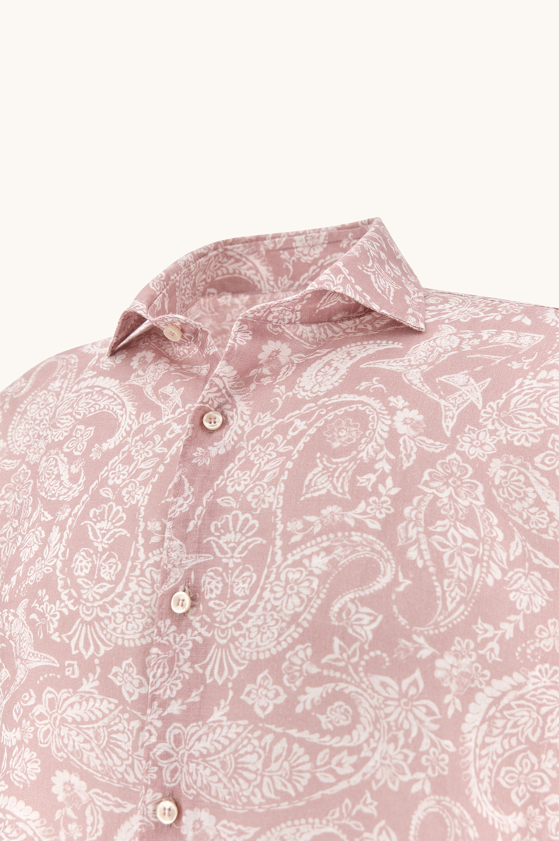 Linen shirt with Shark Paisley pattern image number 5