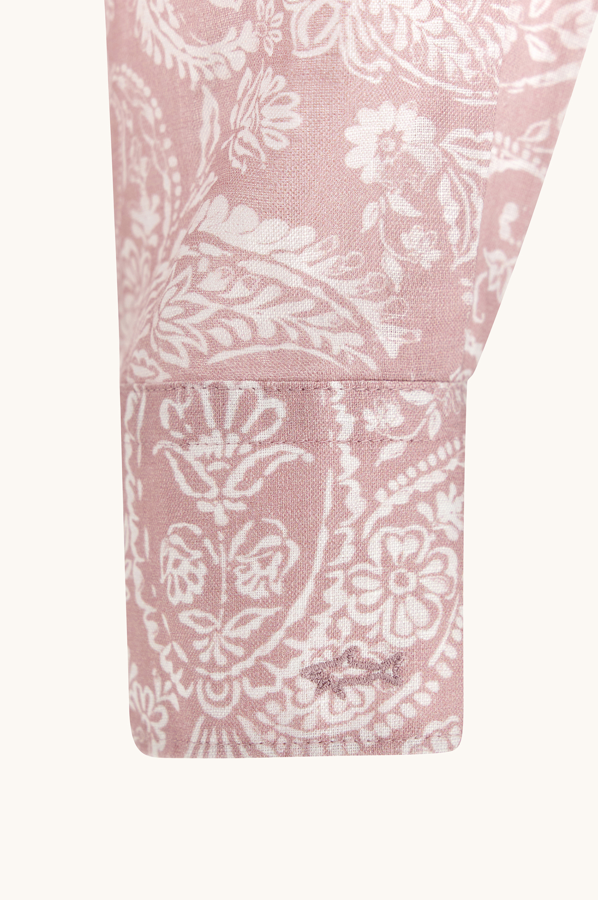 Linen shirt with Shark Paisley pattern image number 8