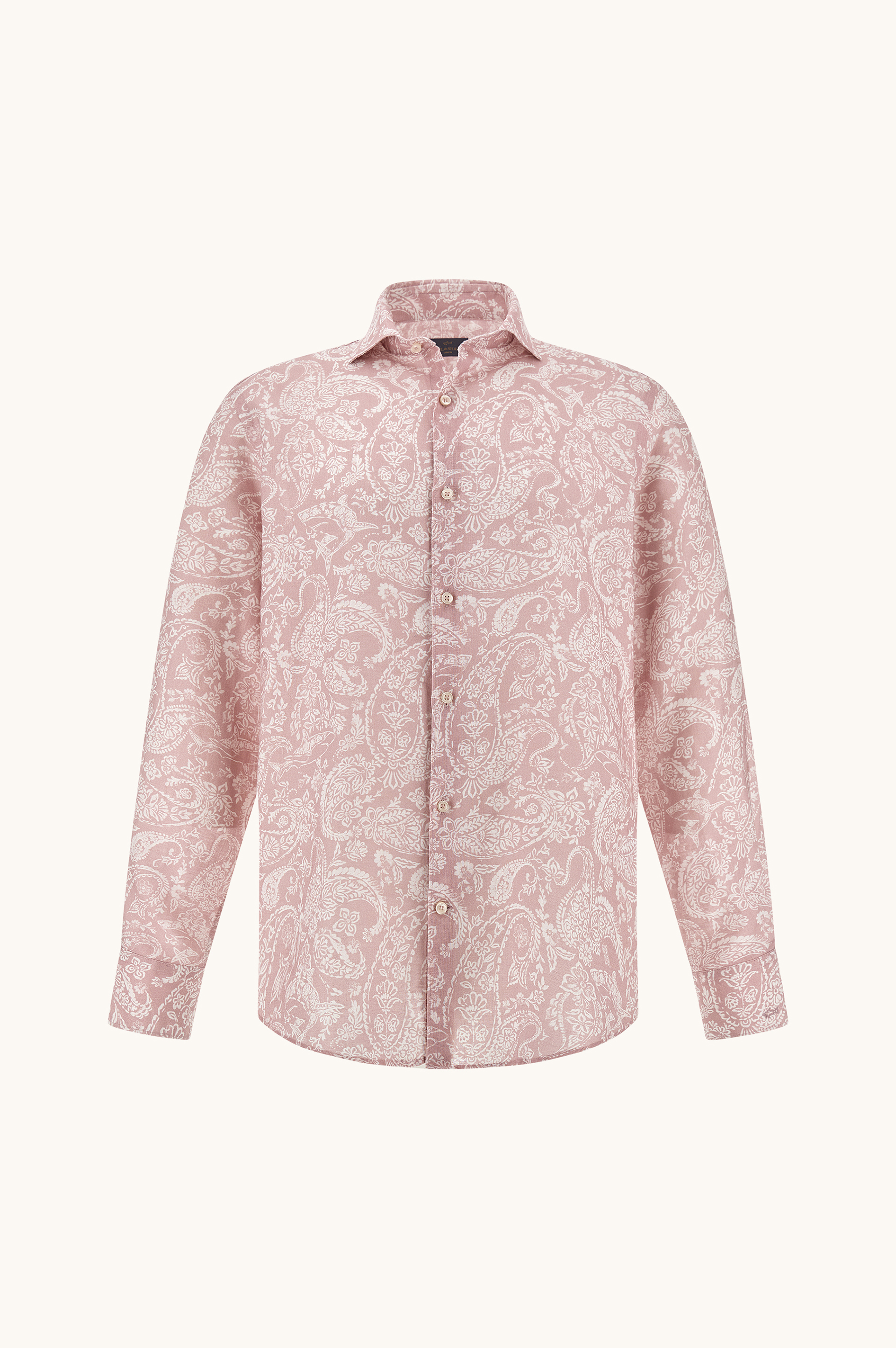 Linen shirt with Shark Paisley pattern image number 1
