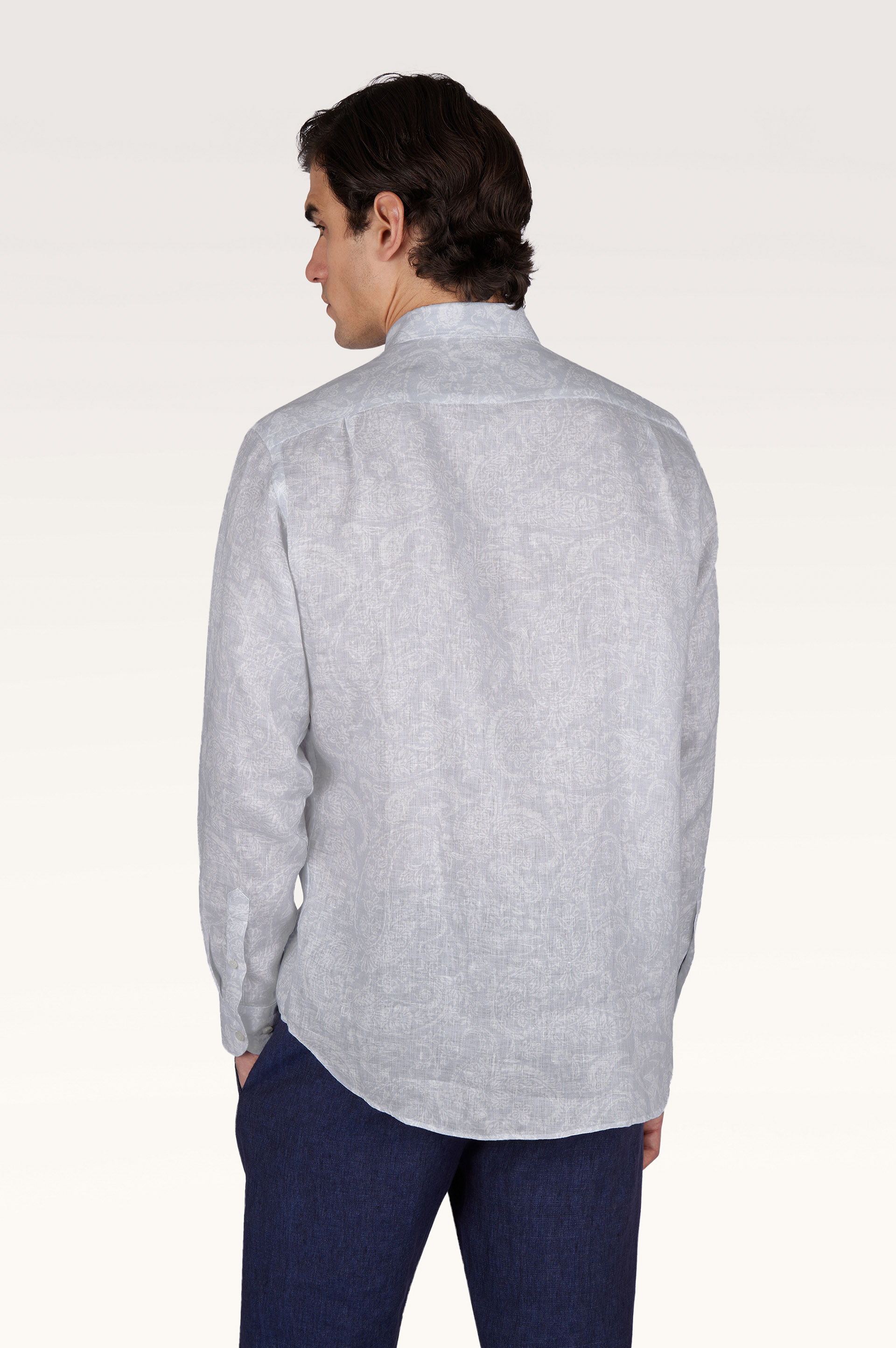 Leinenhemd mit Shark Paisley Muster image number 3