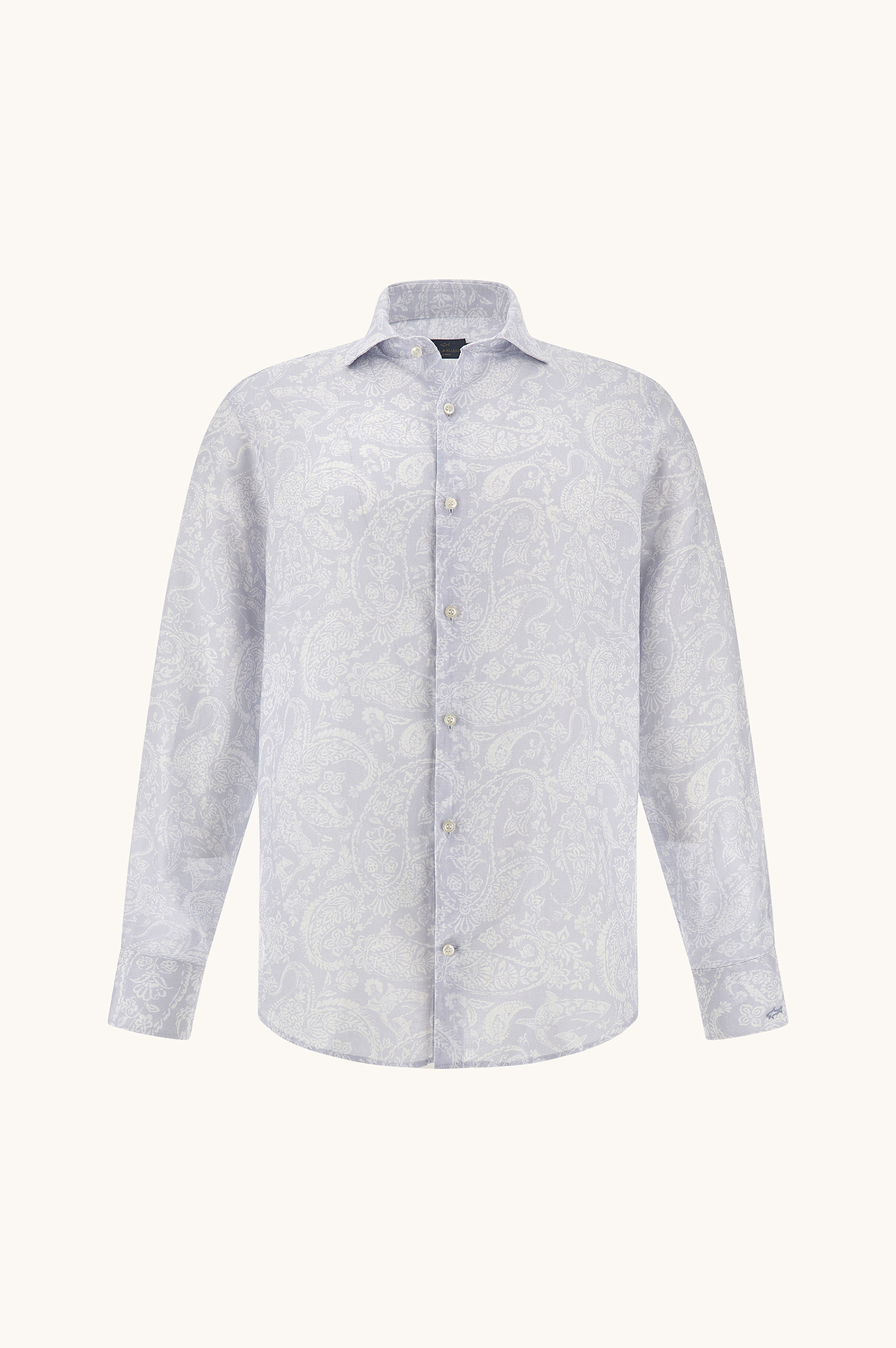 Leinenhemd mit Shark Paisley Muster image number 1